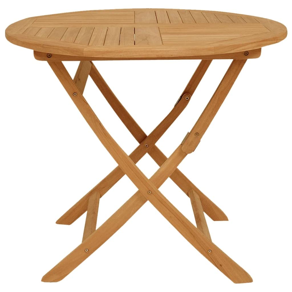 Premium 5-Piece Teak Wood Patio Dining Set - Scandinavian Style Outdoor Garden Furniture - Durable & Weather-Resistant with Foldable Design - Perfect for Backyard, Deck, Poolside & Terrace Dining