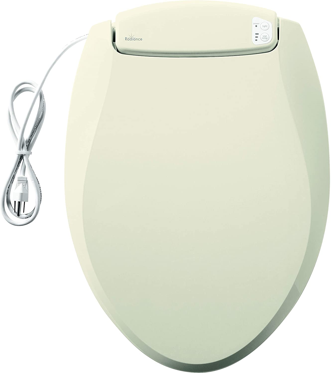 Bemis Radiance Heated Elongated Toilet Seat with Night Light - Soft Close, Comfortable & Hygienic - Perfect for Bathroom Upgrade & Elderly Safety (Biscuit/Linen)