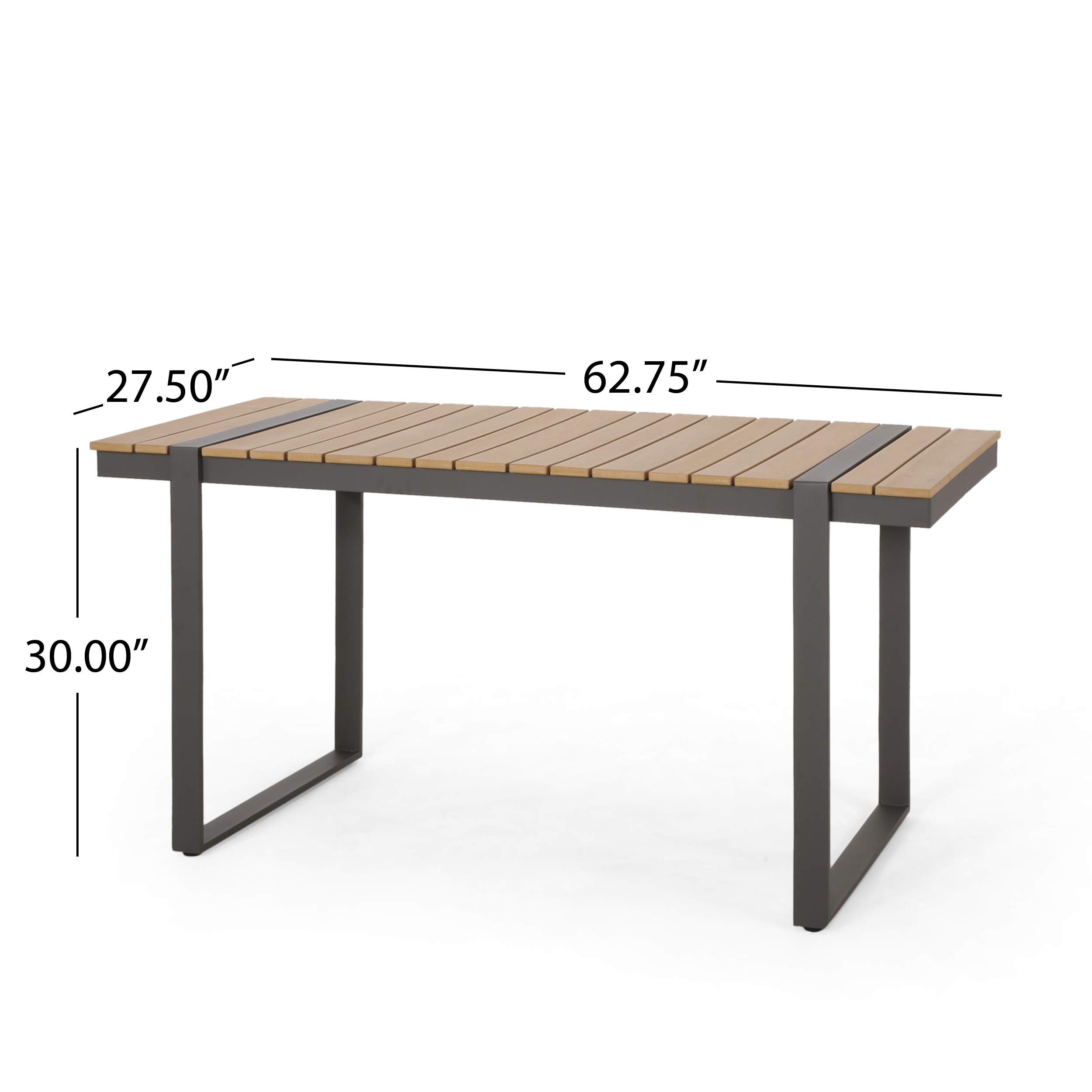 Christopher Knight Home Outdoor Dining Table - Weather-Resistant Gray & Natural Finish - Perfect for Patio, Garden, and Backyard Entertaining