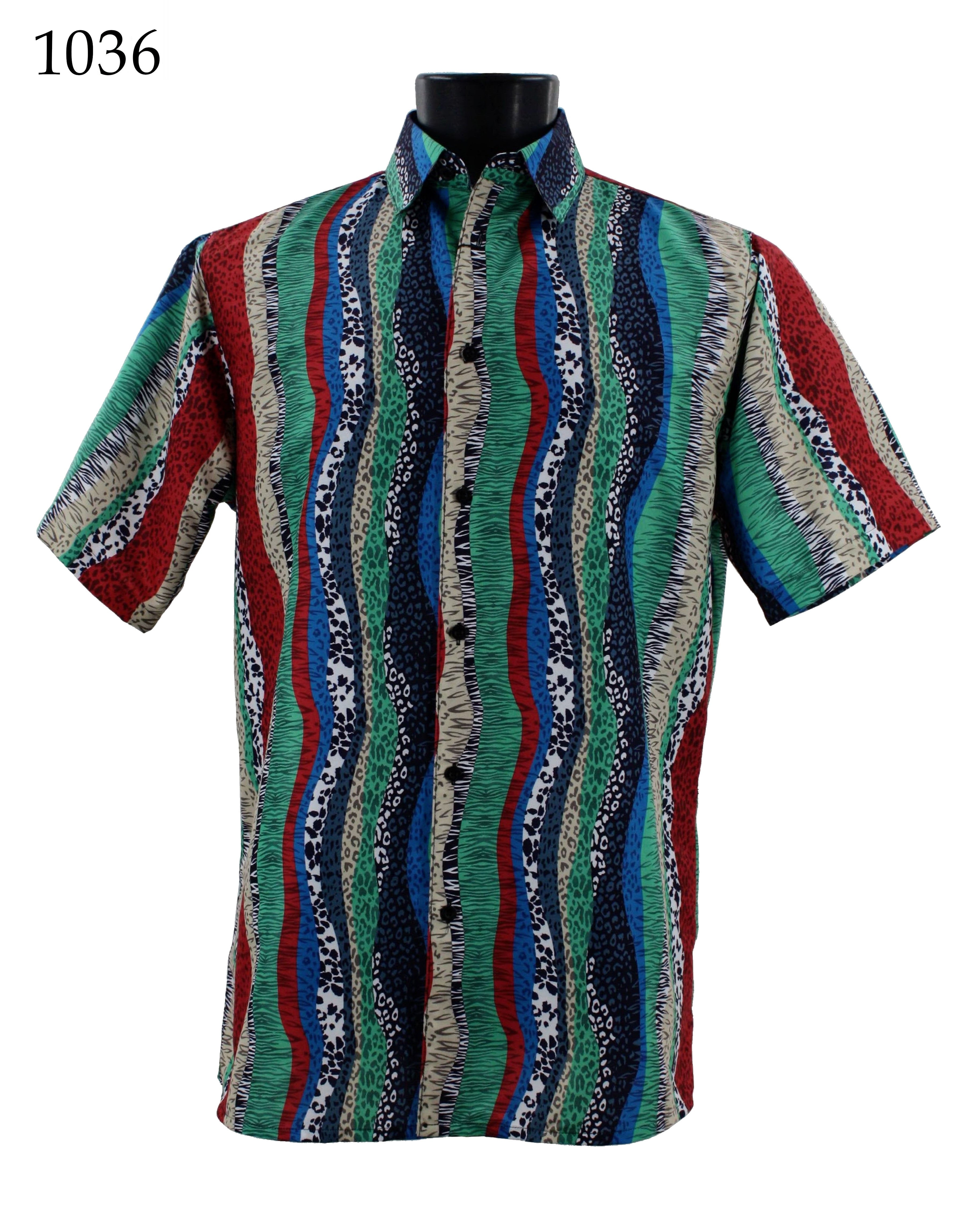 Bassiri Men's Casual Short Sleeve Shirt 1036 - Breathable Cotton Comfort Fit Button Down Top for Summer, Work & Outdoor Activities