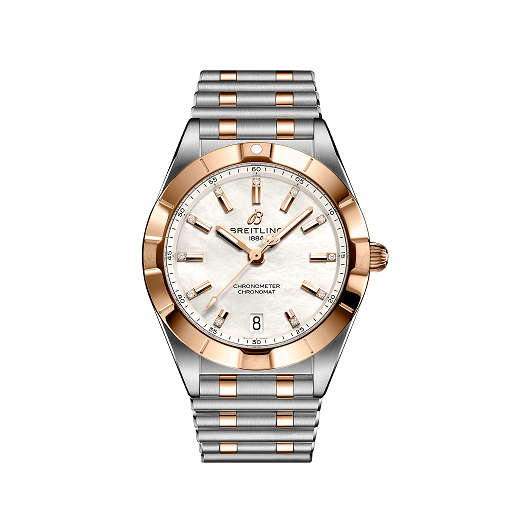 Breitling Chronomat Ladies Watch - 18K Red Gold & Stainless Steel with Diamonds | Luxury Women's Timepiece for Business, Evening Events & Special Occasions