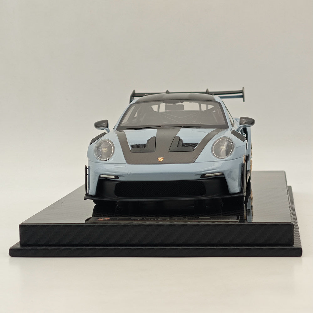 1/18 Scale Porsche 992 GT3 RS Gray Resin Diecast Model Car - High Quality Collectible for Display, Racing Enthusiasts & Home Office Decor
