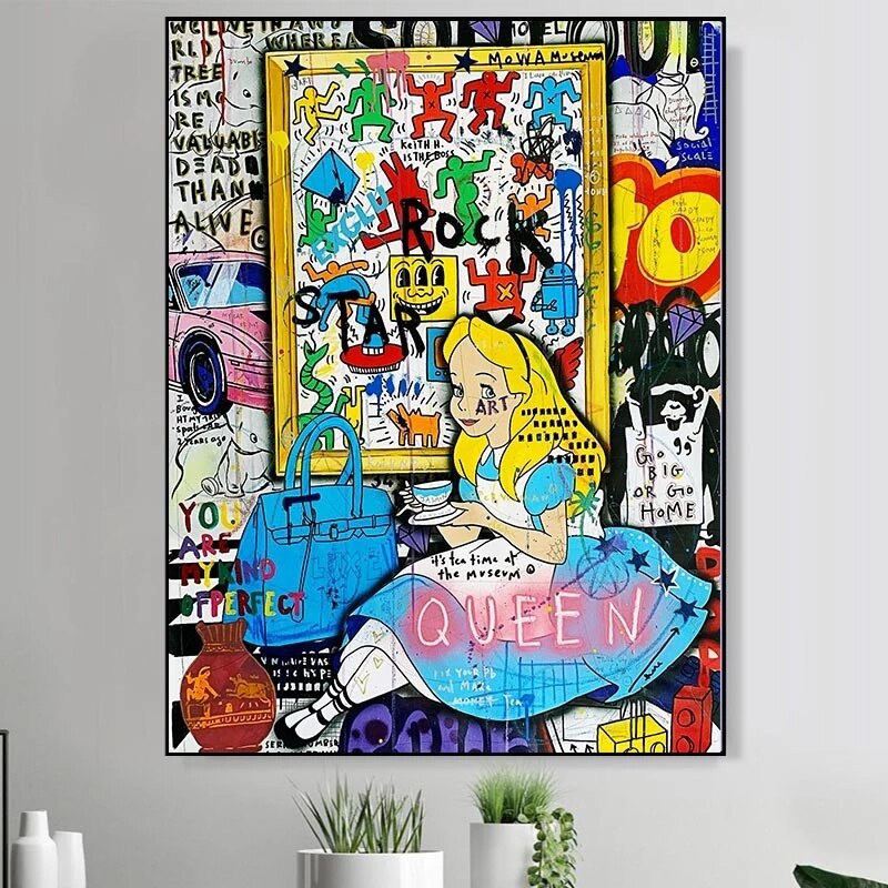 Alice in Wonderland Canvas Art - Whimsical Wall Decor for Living Room, Bedroom & Nursery | Dreamy Adventures Inspired by Lewis Carroll