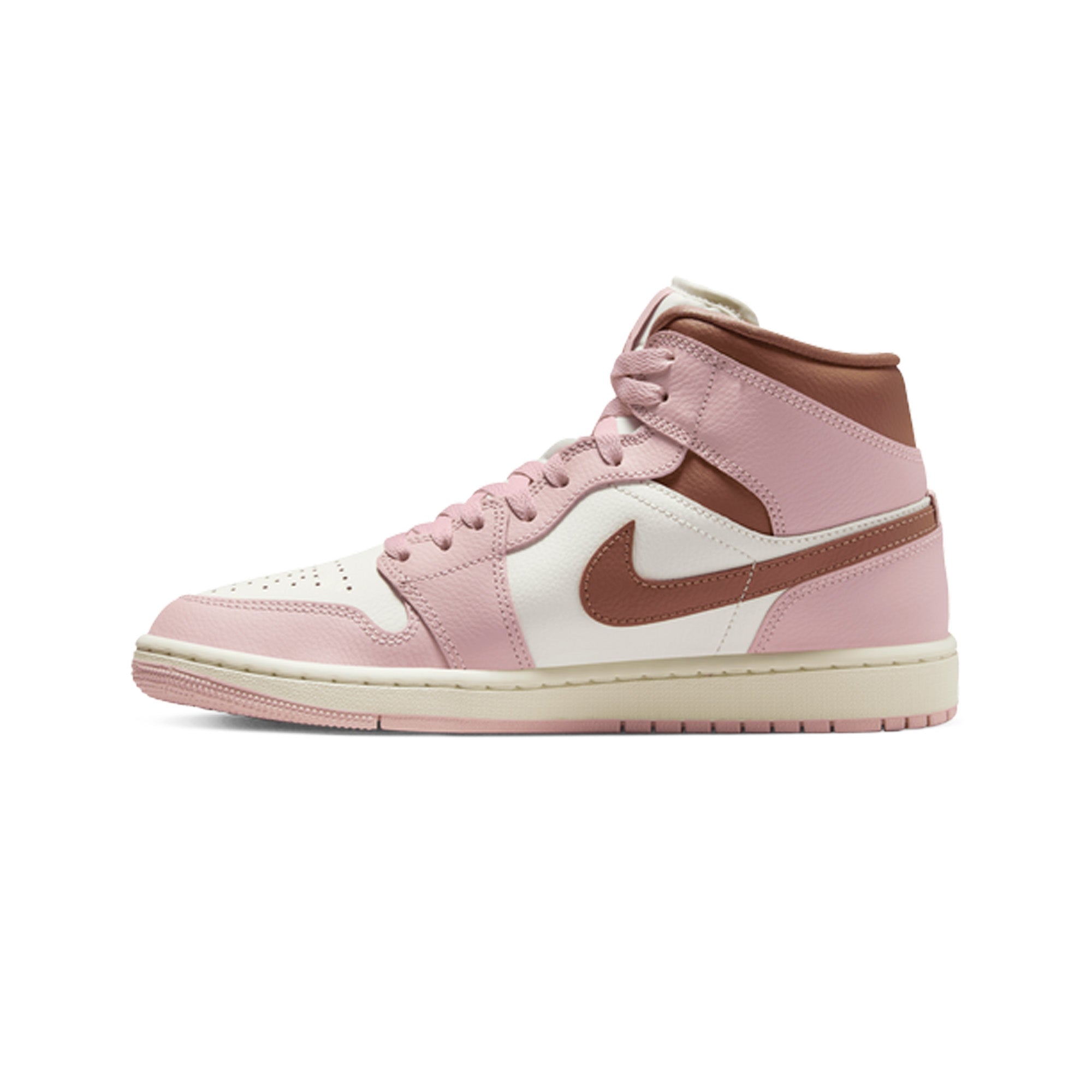 Air Jordan 1 Mid 'Pink Oxford Brown' Women's Basketball Shoes - Retro Sneakers for Women, Casual & Streetwear Fashion - Perfect for Gym, Running, and Everyday Wear