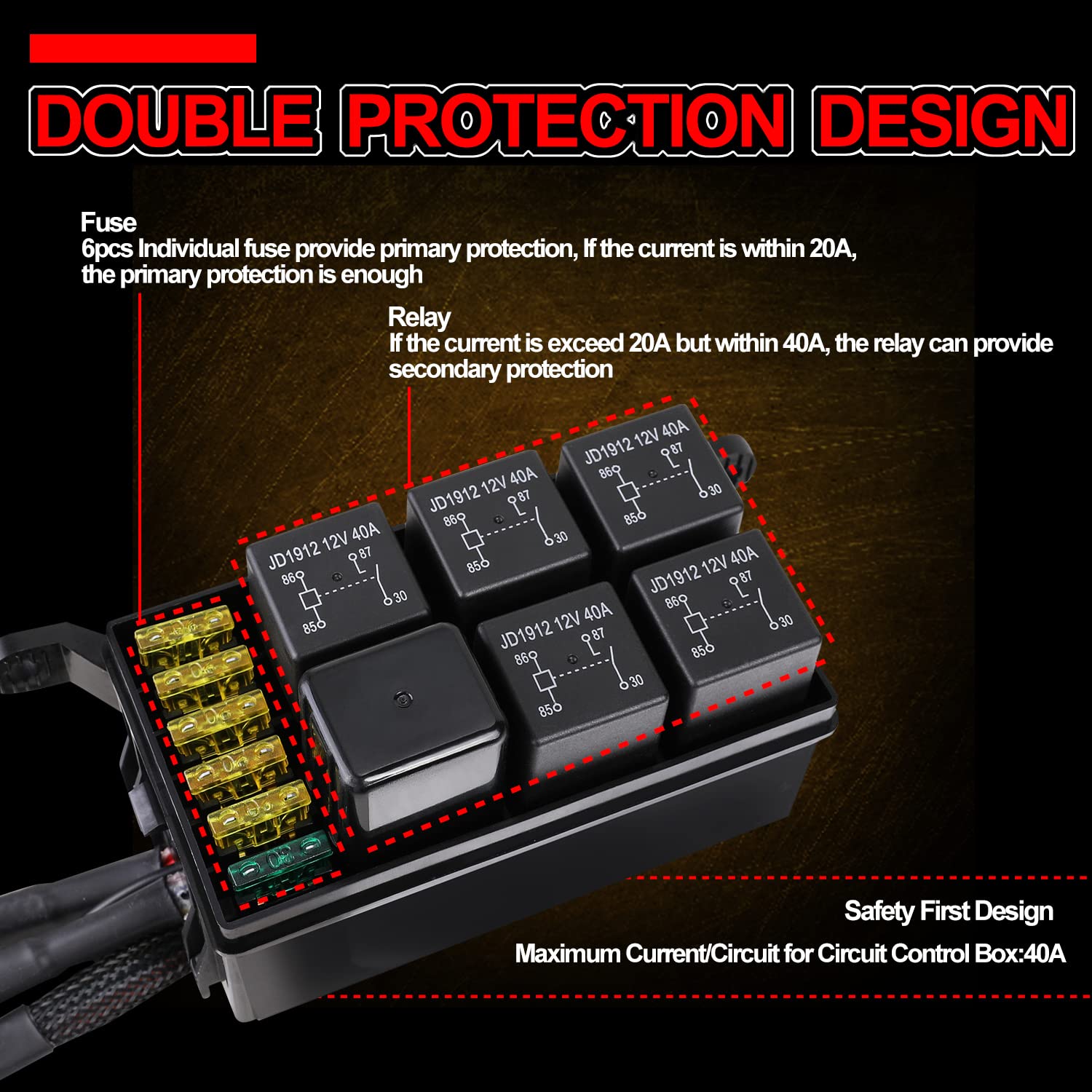 OFFROADTOWN 6 Gang Switch Panel with Flush Mount LED Pods - Universal Waterproof Rocker Switch Panel for Trucks, Jeeps, ATVs & Boats - Perfect for Off-Roading, Camping & Marine Applications
