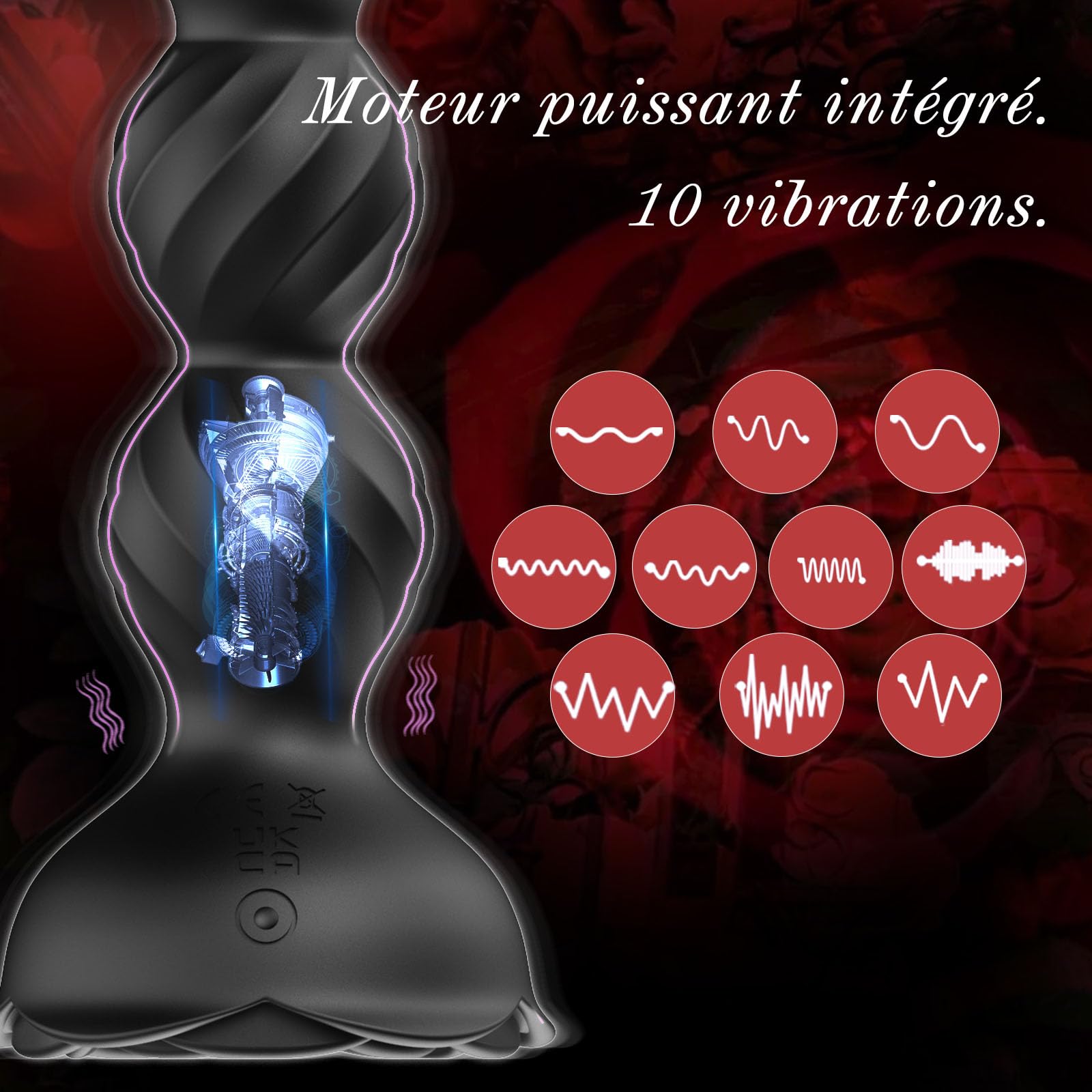 Remote Control Anal Plug Vibrator for Men & Women - Prostate Massager with Beads, Thrusting Dildo for Couples - Black | Perfect for Solo Play, Couples Fun & Sensual Massage