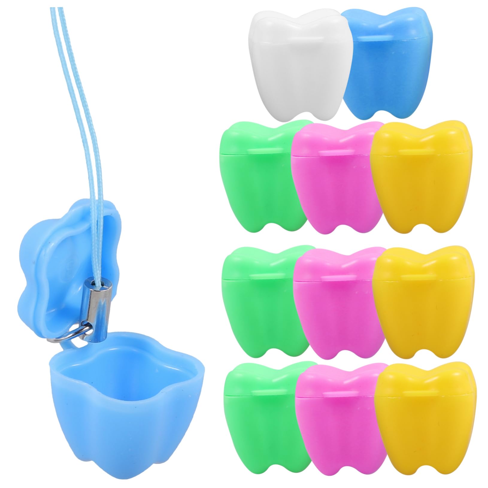 HAPINARY 60 Pcs Tooth Fairy Storage Box - Lost Tooth Holder Necklace for Boys & Girls - Plastic Keepsake Container for Baby Teeth - Perfect for Tooth Fairy Gifts & First Tooth Milestones