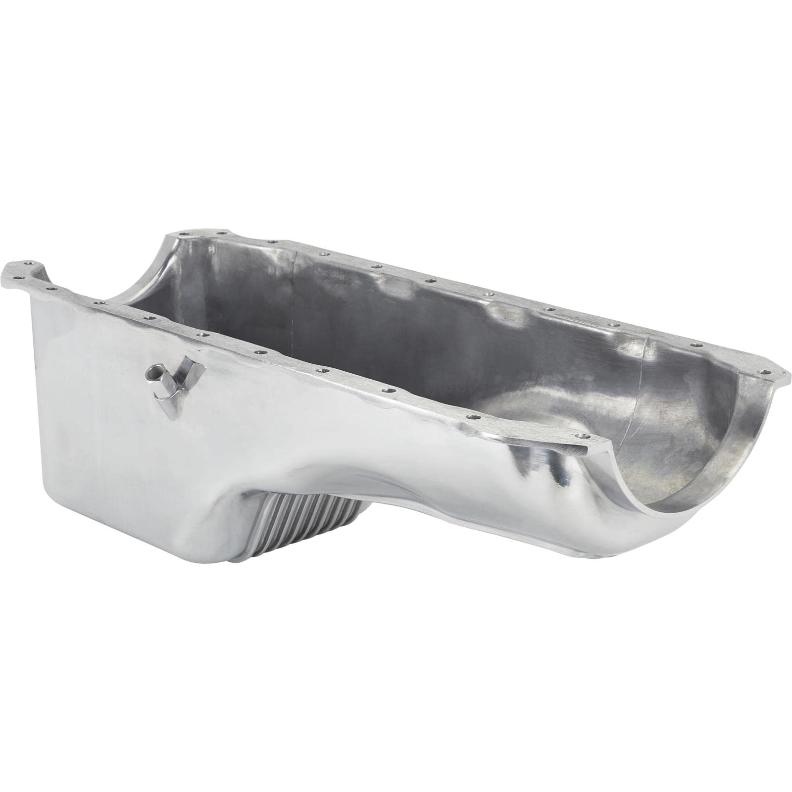 HZ-8440-POL BBC Gen 4 Finned Aluminum Oil Pan - High Performance Engine Cooling - Perfect for Chevy Big Block Engines, Hot Rods & Racing Applications