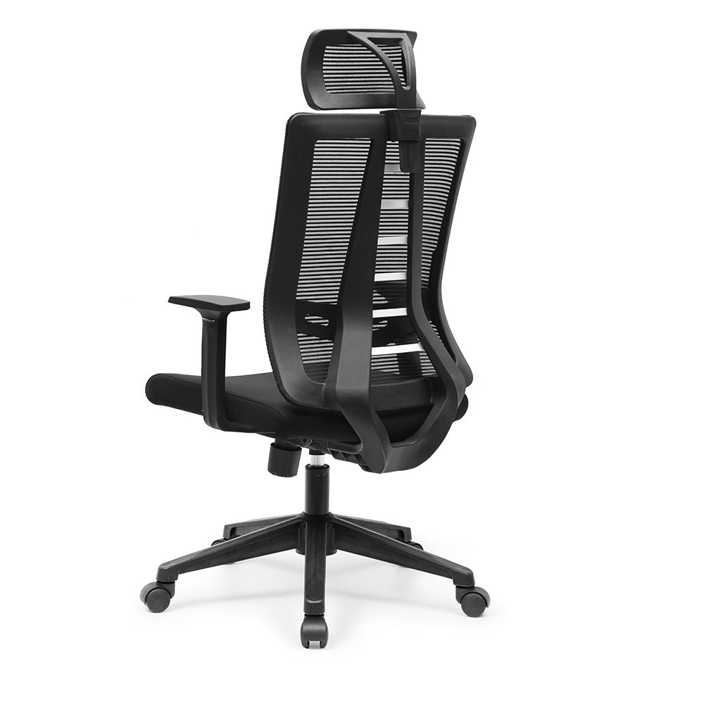 Premium RUNE Executive Office Chair with Adjustable Headrest - Ergonomic High Back Desk Chair for Home & Office - Black - Perfect for Long Hours of Work & Gaming