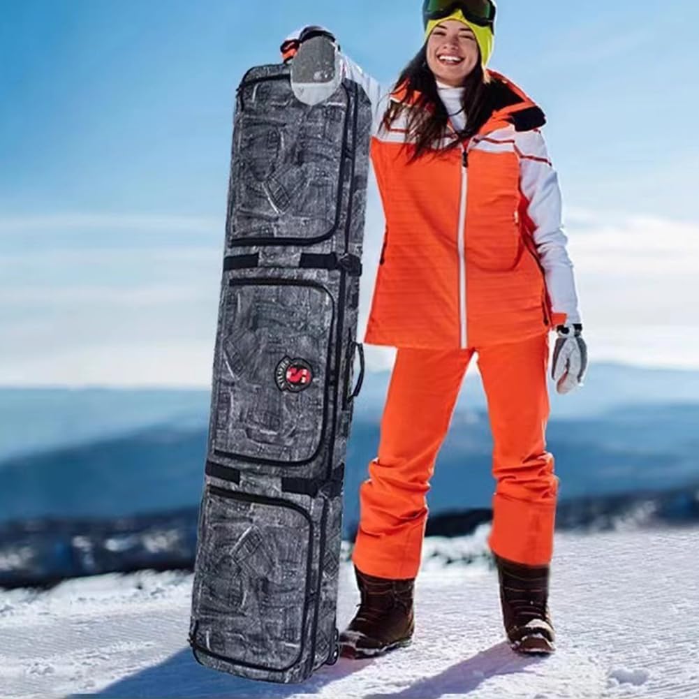 **UNISTRENGH Padded Waterproof Snowboard Travel Bag for Air Travel - Fits Up to 165cm Snowboards - Durable & Lightweight for Ski Trips & Winter Vacations**