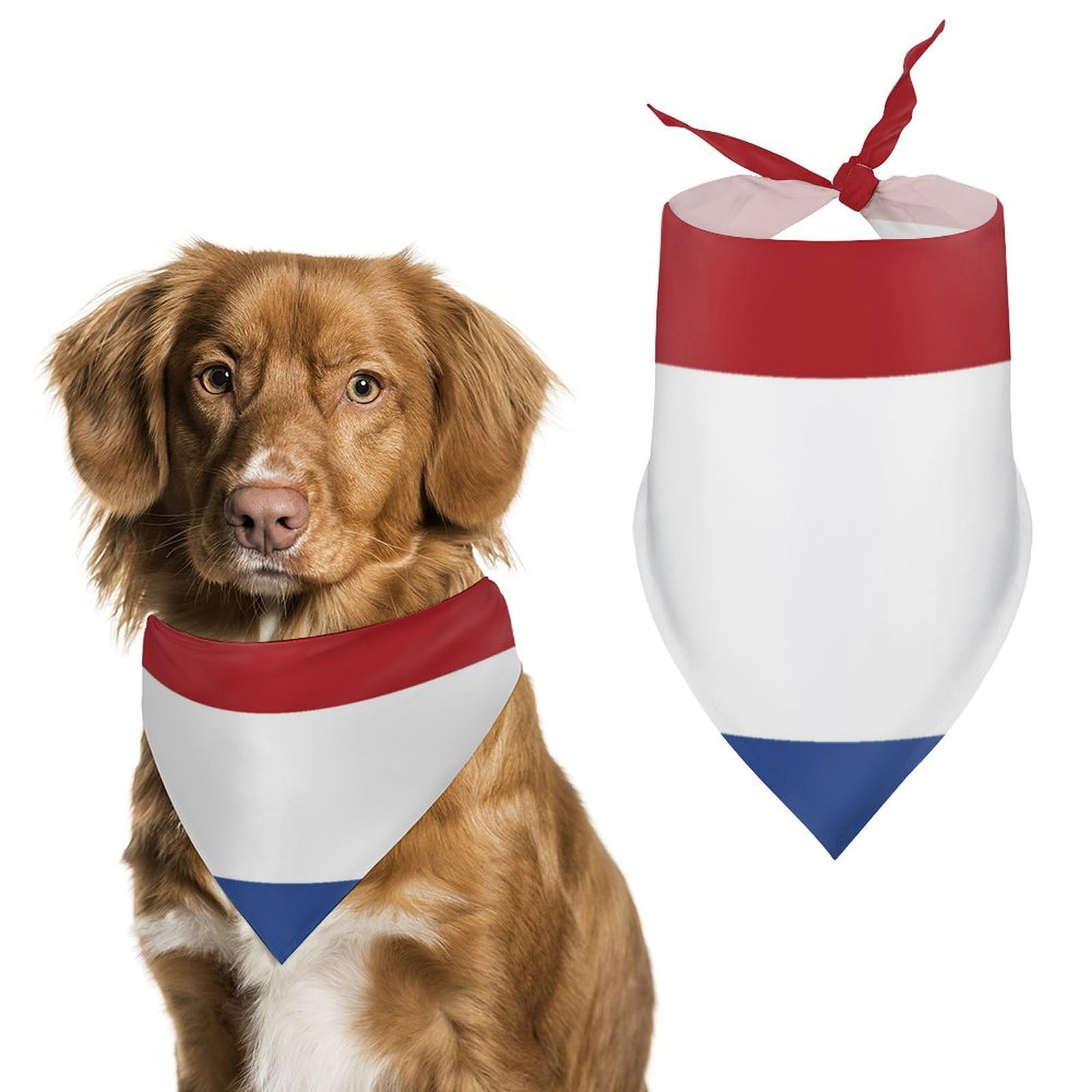 Netherlands Flag Dog Bandana - Cute Pet Scarf & Bib for Small Medium Large Dogs - Christmas Thanksgiving Holiday Gift - Perfect for Dutch Heritage Celebrations & Pet Costume Parties