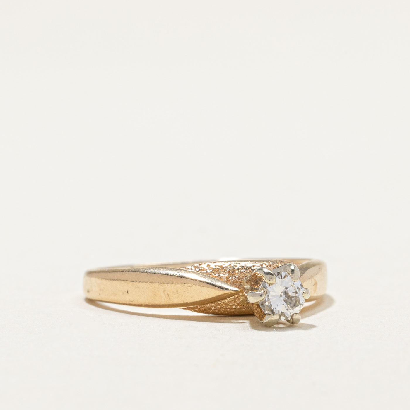 Solitaire Diamond Reverse Tapered Ring 0.17ct Size 6 - Elegant Wedding Band, Anniversary Gift for Her, Perfect for Engagement & Special Occasions