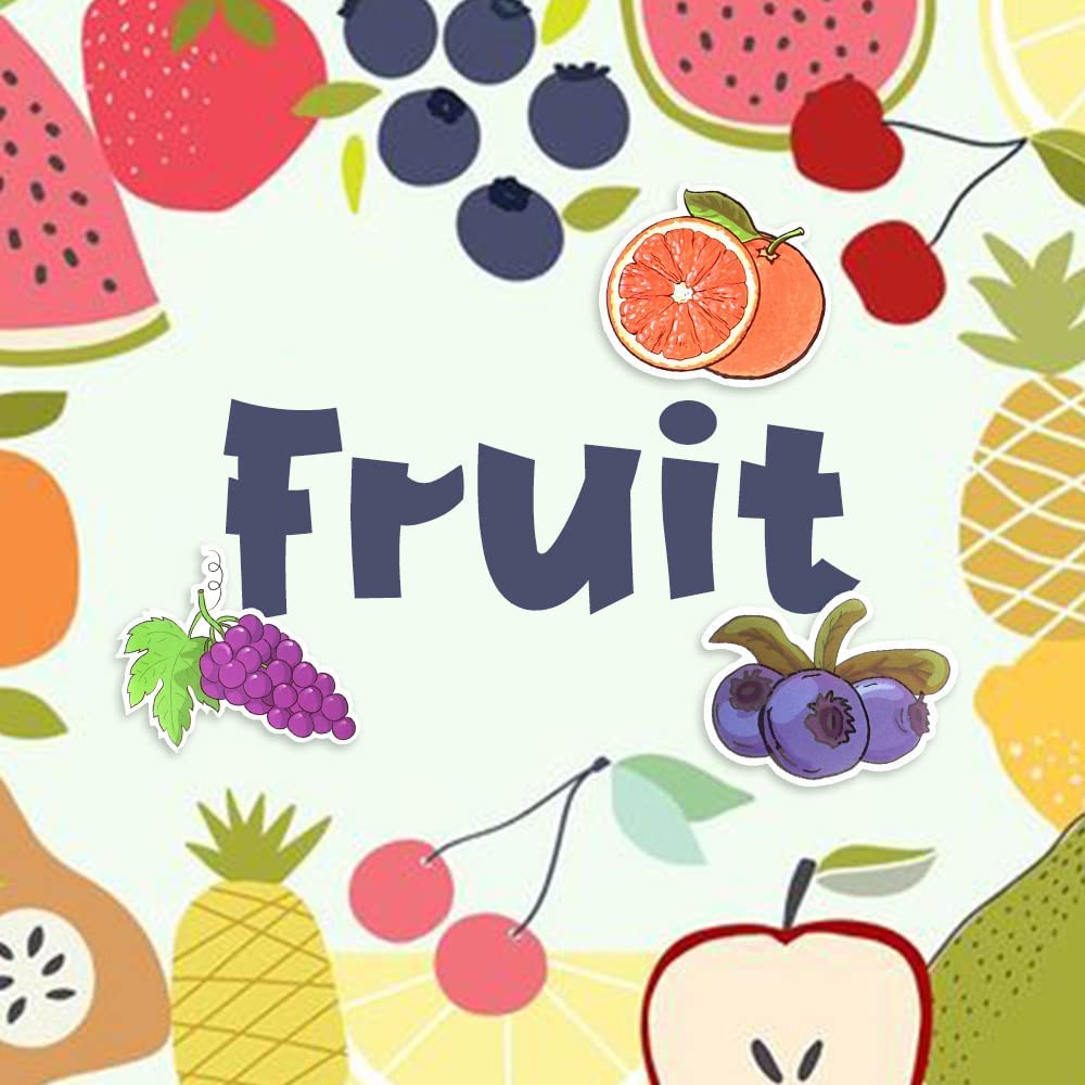 50 Pcs Cute Fruit & Vegetable Stickers for Kids - Water Bottle Decals, Scrapbooking Supplies, Laptop & Notebook Decor - Fun DIY Crafts for School, Home & Party