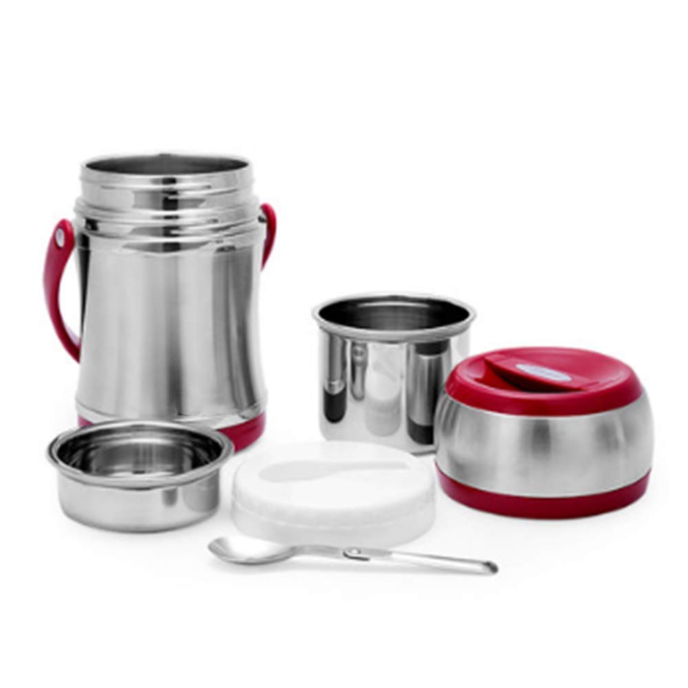 YJ Stainless Steel Thermal Lunch Box - 1.6L Vacuum Insulated Food Container with Spoon | Keeps Meals Hot/Cold for Hours | Perfect for Office, School, Picnics & Outdoor Activities