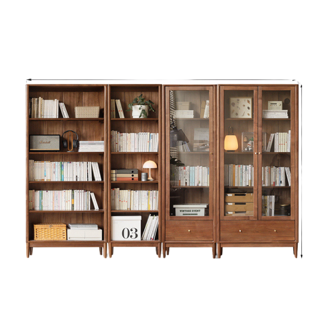 118.1x12.6x74.8 inch/300x32x190сm/ Rich Dark Walnut color/ Black walnut combined bookcase