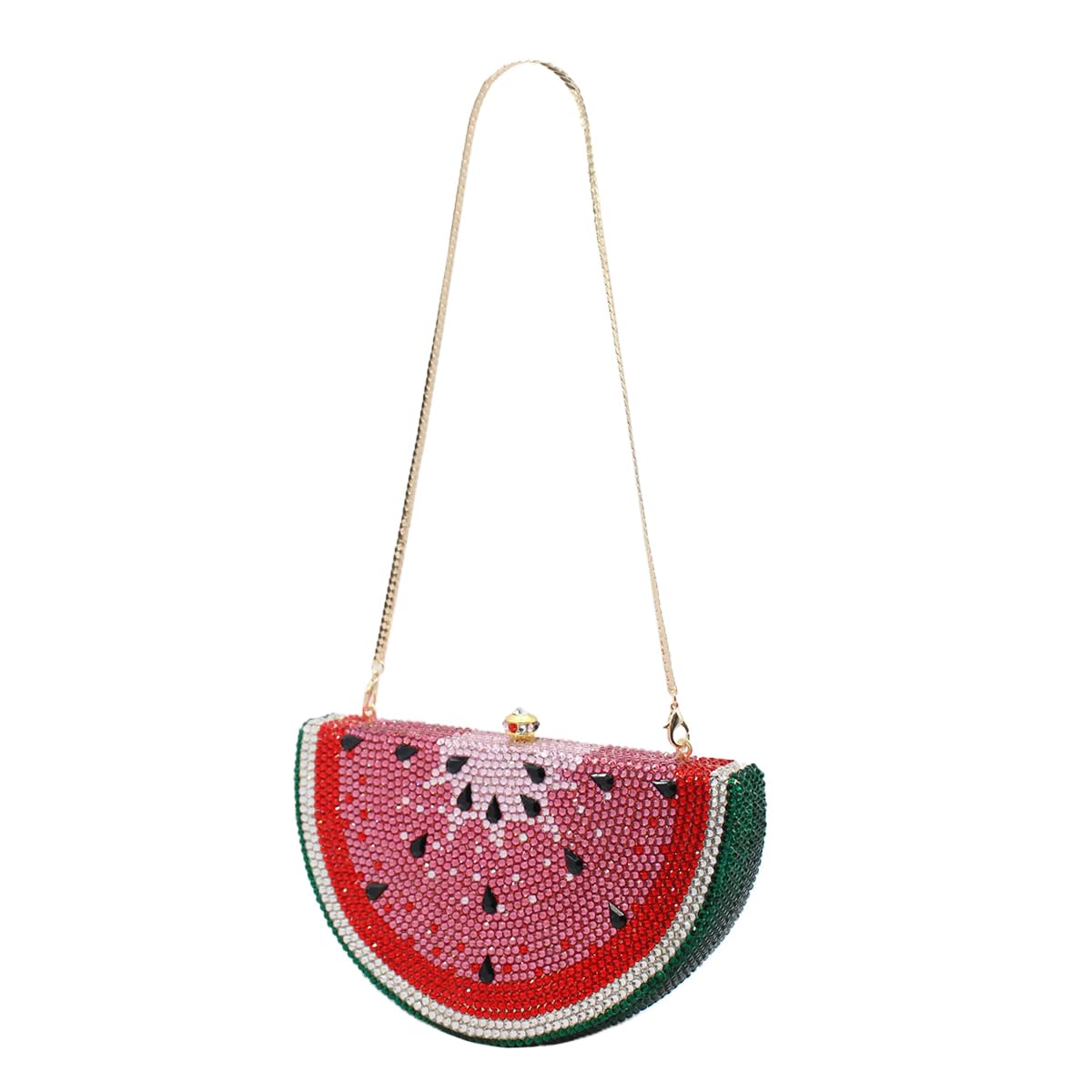 Sparkling Watermelon Rhinestone Evening Clutch for Women - Elegant Crystal Glitter Purse for Party, Wedding, Cocktail & Banquet | Perfect Prom, Date Night & Special Occasion Accessory