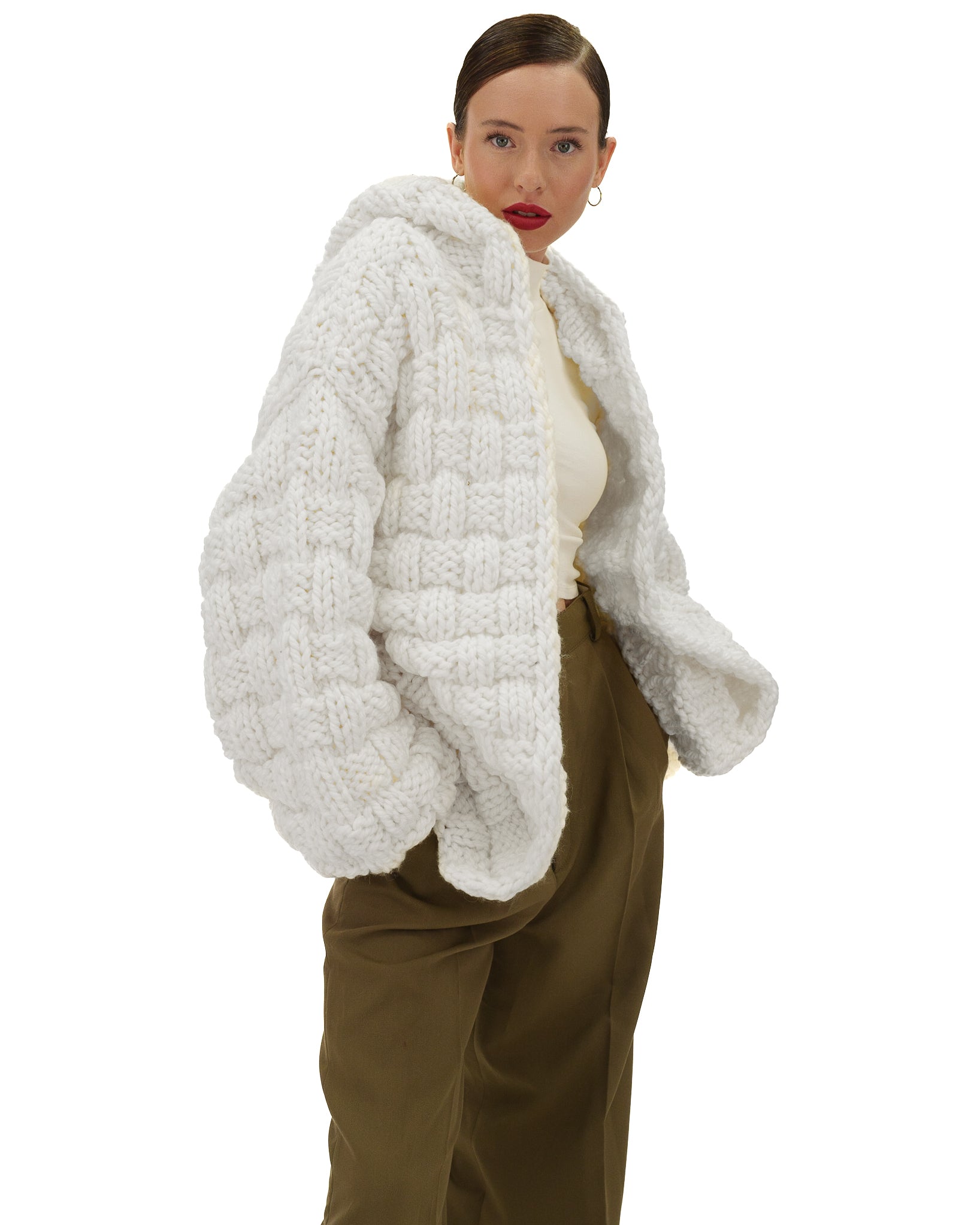 Women's Straw Hooded Cardigan - Lightweight Knit Sweater for Fall & Winter | Cozy Oversized Pullover for Casual Wear, Lounge & Travel