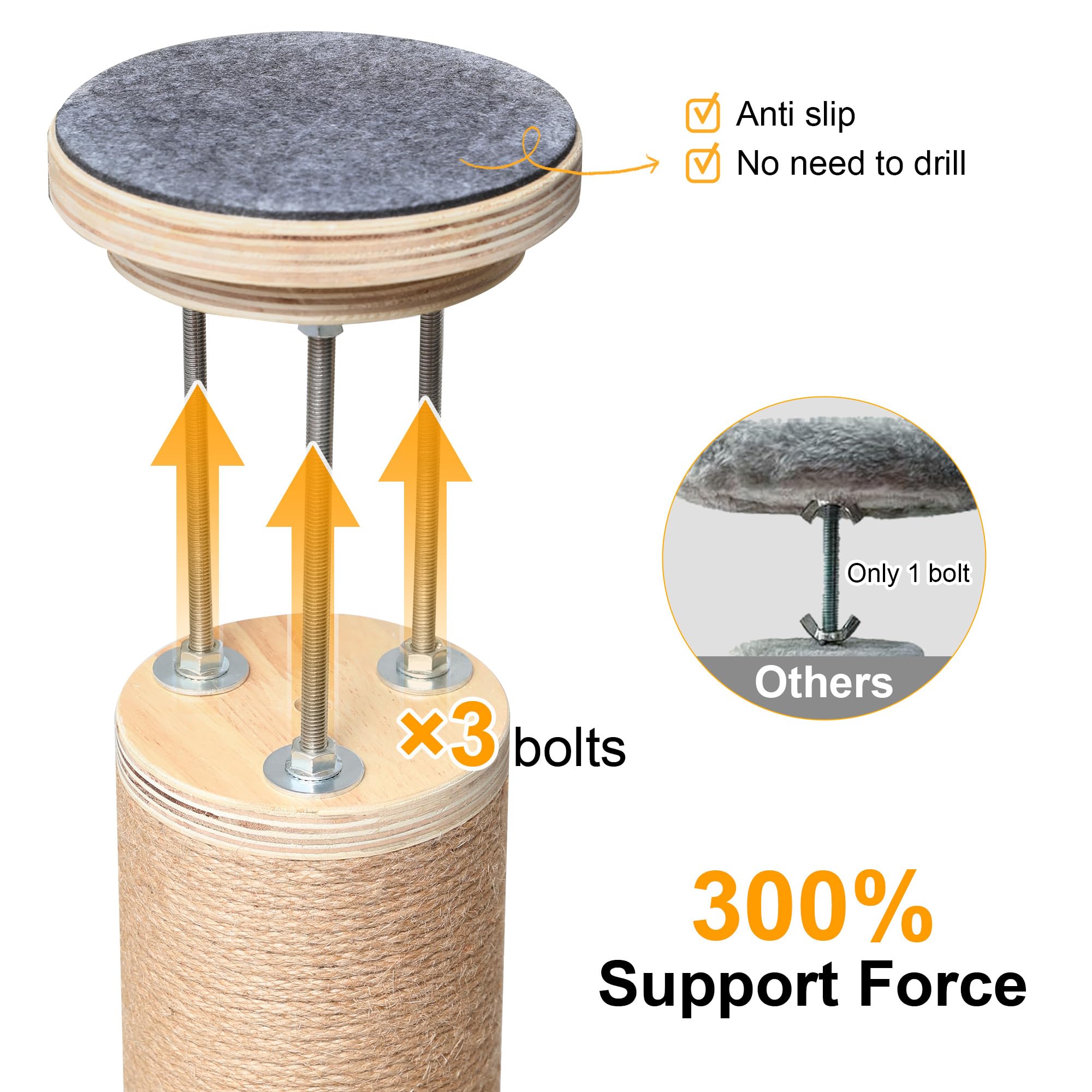 Premium 6-Level Adjustable Cat Tree Tower (5.7-9.8 ft) - Floor to Ceiling Climbing Structure with Thick Scratching Posts, Transparent Capsule & Plush Hammock - Perfect for Indoor Cat Play, Exercise & Relaxation in Apartments/Homes