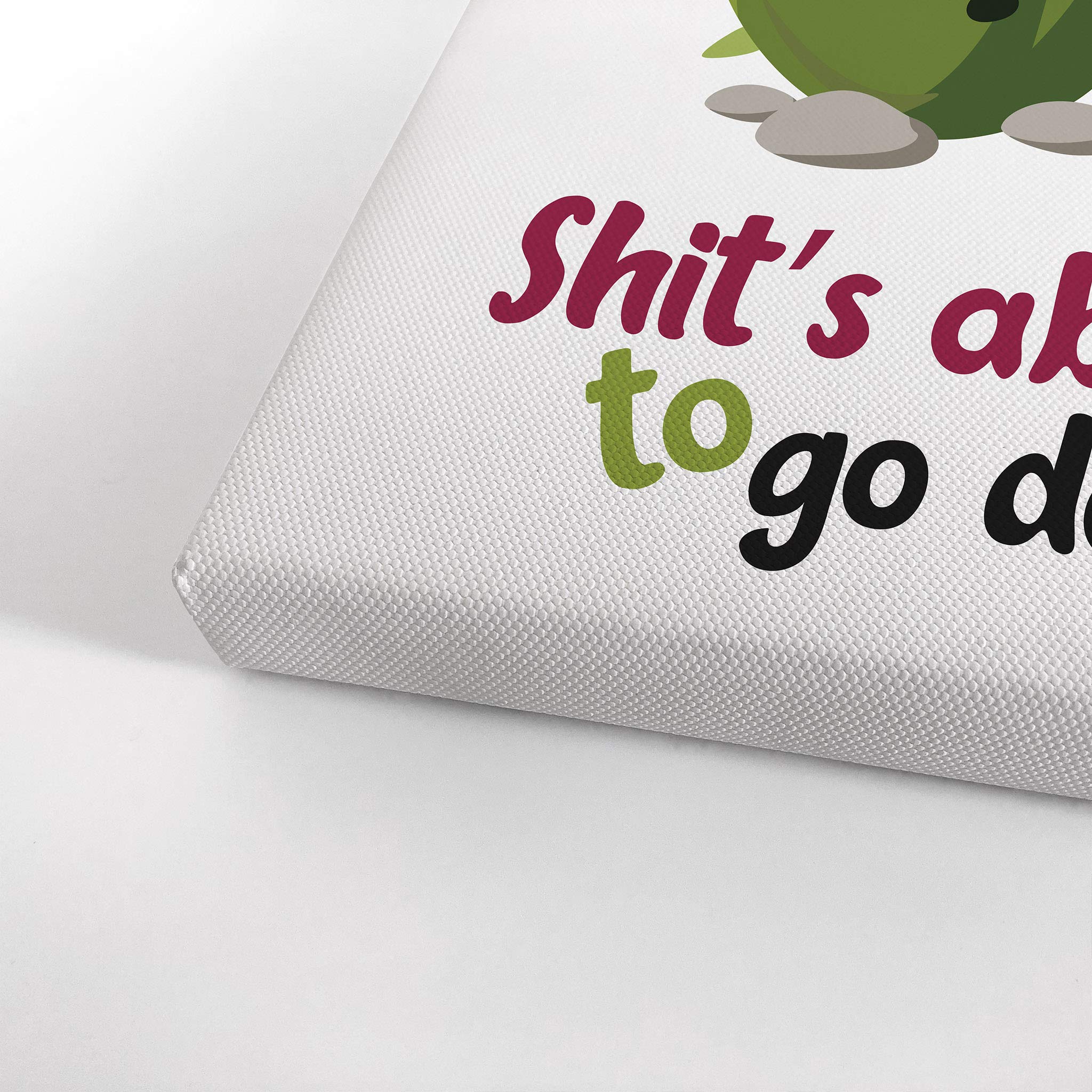 Funny Quote Canvas Print - 'Shits About to Go Down' Bathroom Wall Art | Kids Bathroom Decor | Ready to Hang 36x24 | Made in USA | Perfect for Playful Bathroom, Kids Room & Home Decoration