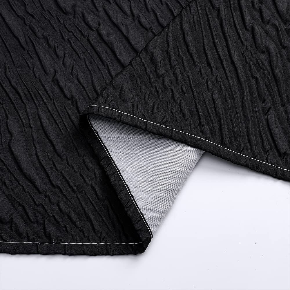 3D Geometric Embossed Black Ombre Shower Curtain - Waterproof Washable Fabric Bathroom Curtain with Hooks, Modern Farmhouse Style 72x72 Inches - Perfect for Spa-Like Showers & Stylish Bathroom Decor