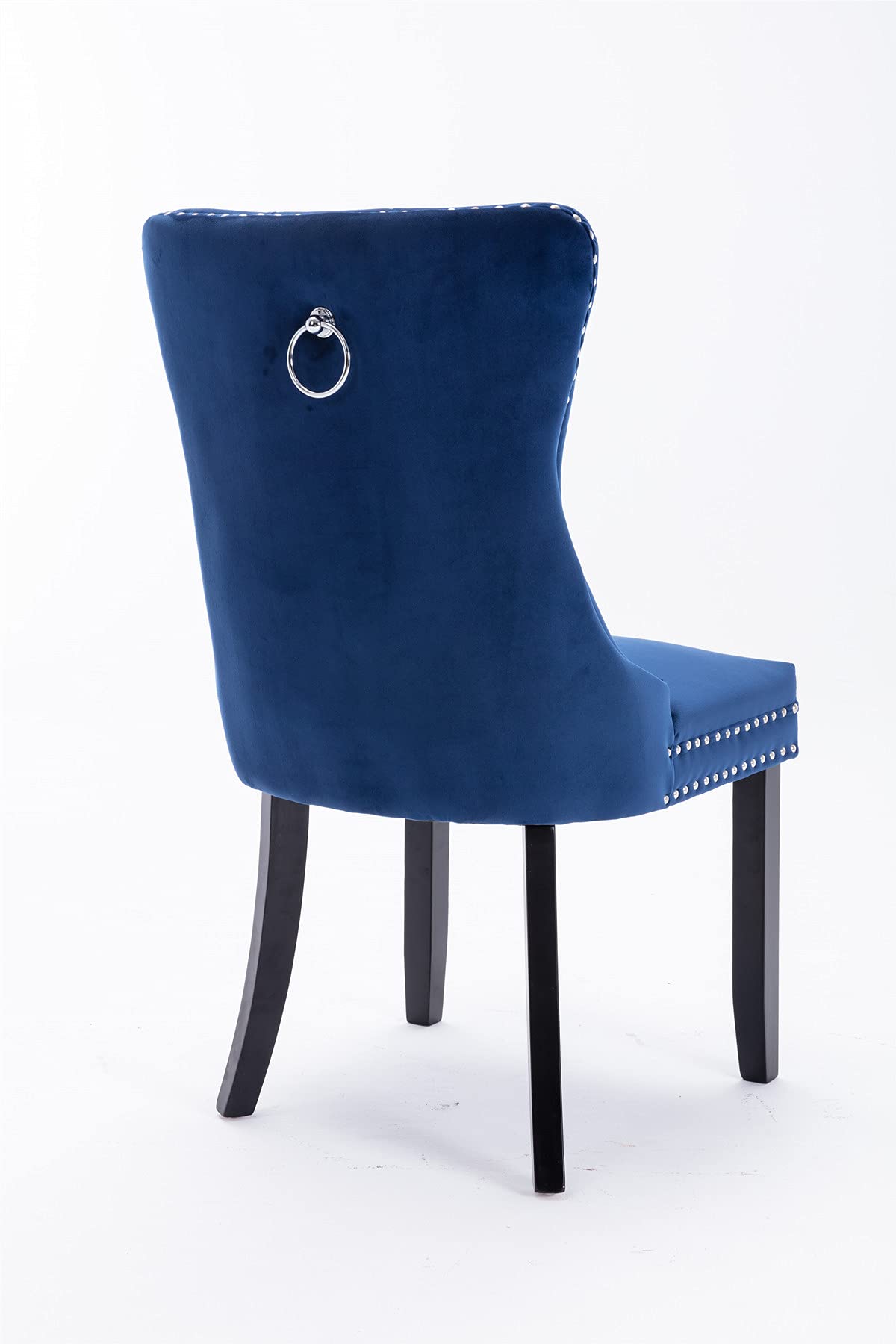 LZ LEISURE ZONE 2-Piece Upholstered Dining Chair Set - Button Tufted Armless Accent Chairs with Nailhead Trim & Back Ring Pull, 19.7