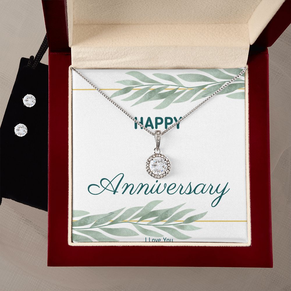 Elegant Anniversary Necklace & Earring Set - Romantic Jewelry Gift for Her - Perfect for Anniversaries, Valentine's Day & Special Occasions