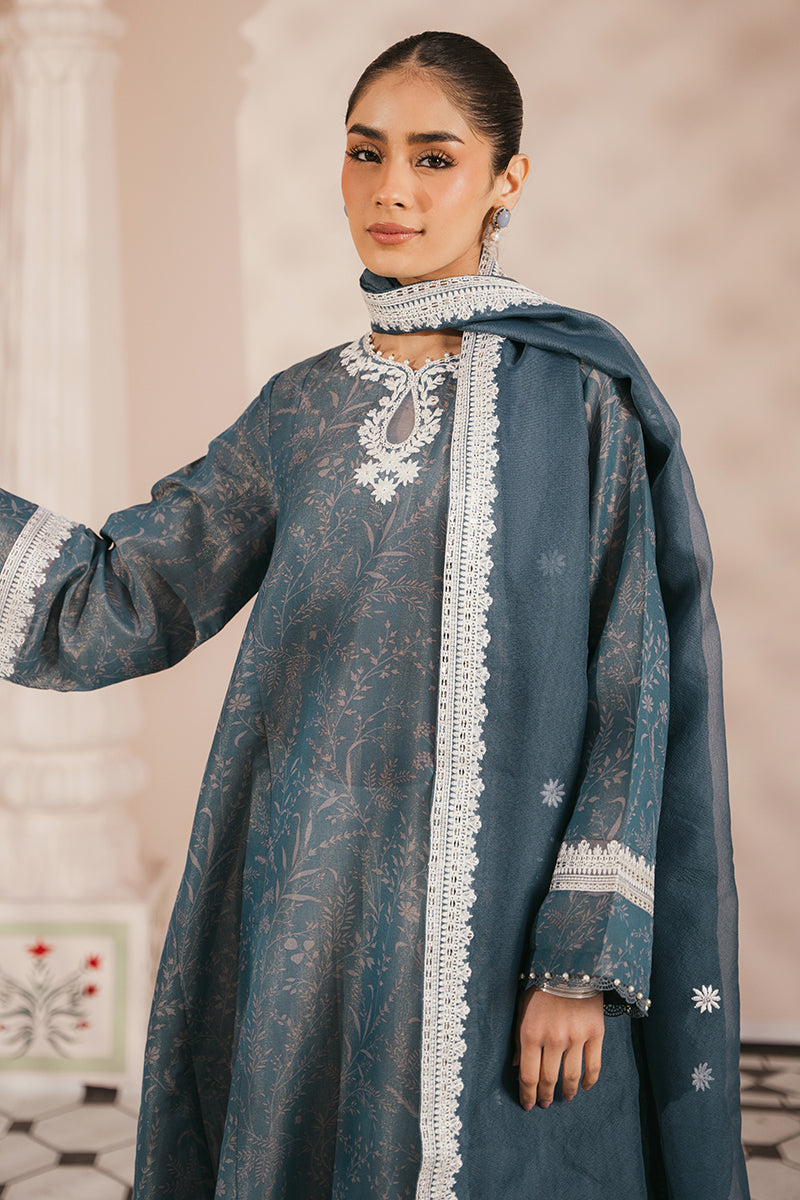 Midnight Sky 2-Piece Set (Shirt & Dupatta) - Elegant Ethnic Outfit for Women, Party Wear, Festive Occasions, and Special Events