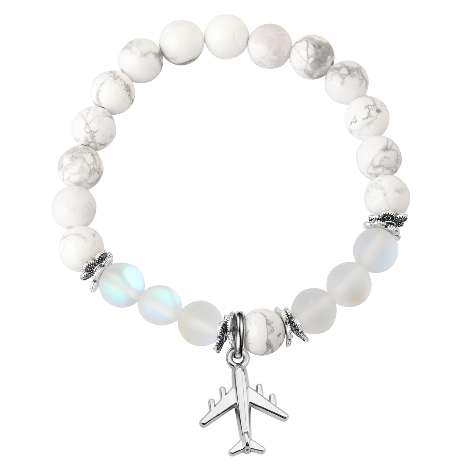 FUSTMW Airplane Bracelet - Aviation Jewelry for Pilots & Flight Attendants - Pilot Graduation Gift, Traveler Accessory - Perfect for Aviation Enthusiasts & Safe Flight Wishes | Ideal for Gifts, Graduations & Travel Accessories