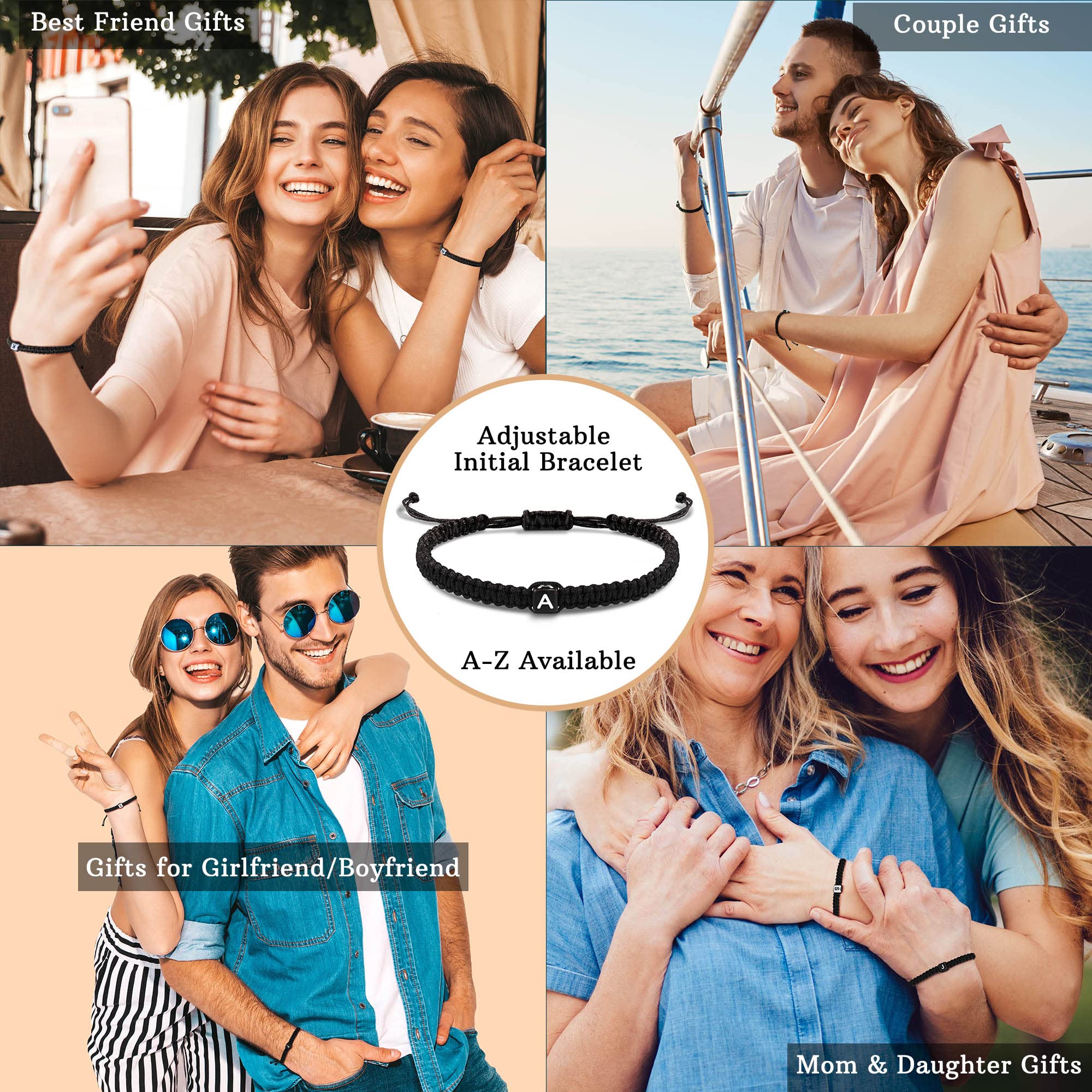 Personalized Initial Bracelets for Women & Men - Custom Letter A-Z Charm, Adjustable Braided Jewelry - Perfect Birthday, Graduation, Mother's Day, Christmas & Valentine's Day Gifts for Her, Teen Girls, Best Friends & Mom - Great for Everyday Wear, Special Occasions & Meaningful Gift-Giving