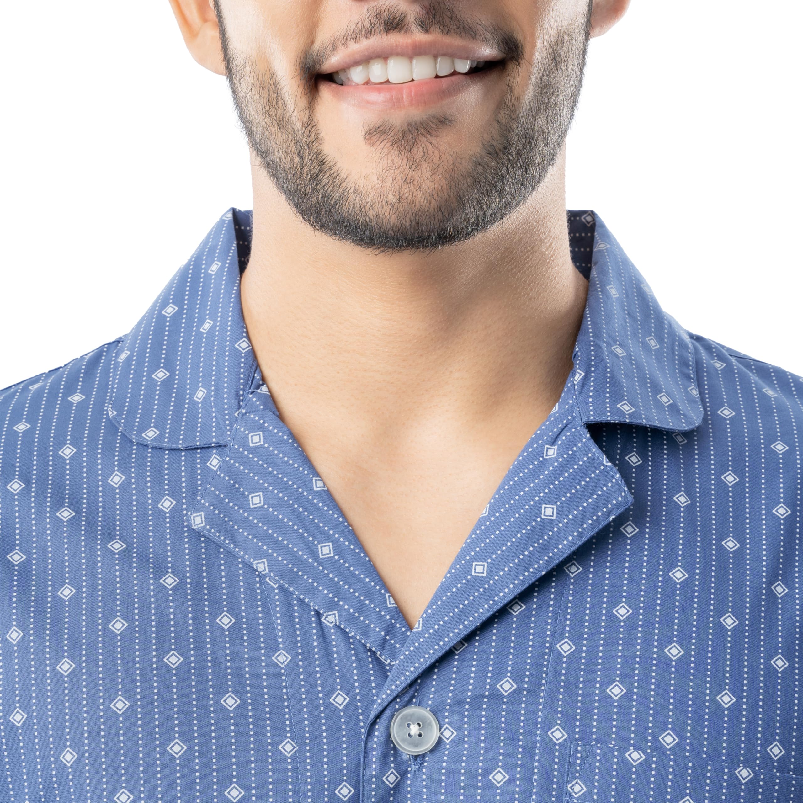Fruit of the Loom Men's Long Sleeve Broadcloth Pajama Set - Comfortable Sleepwear for Relaxing at Home & Lounging