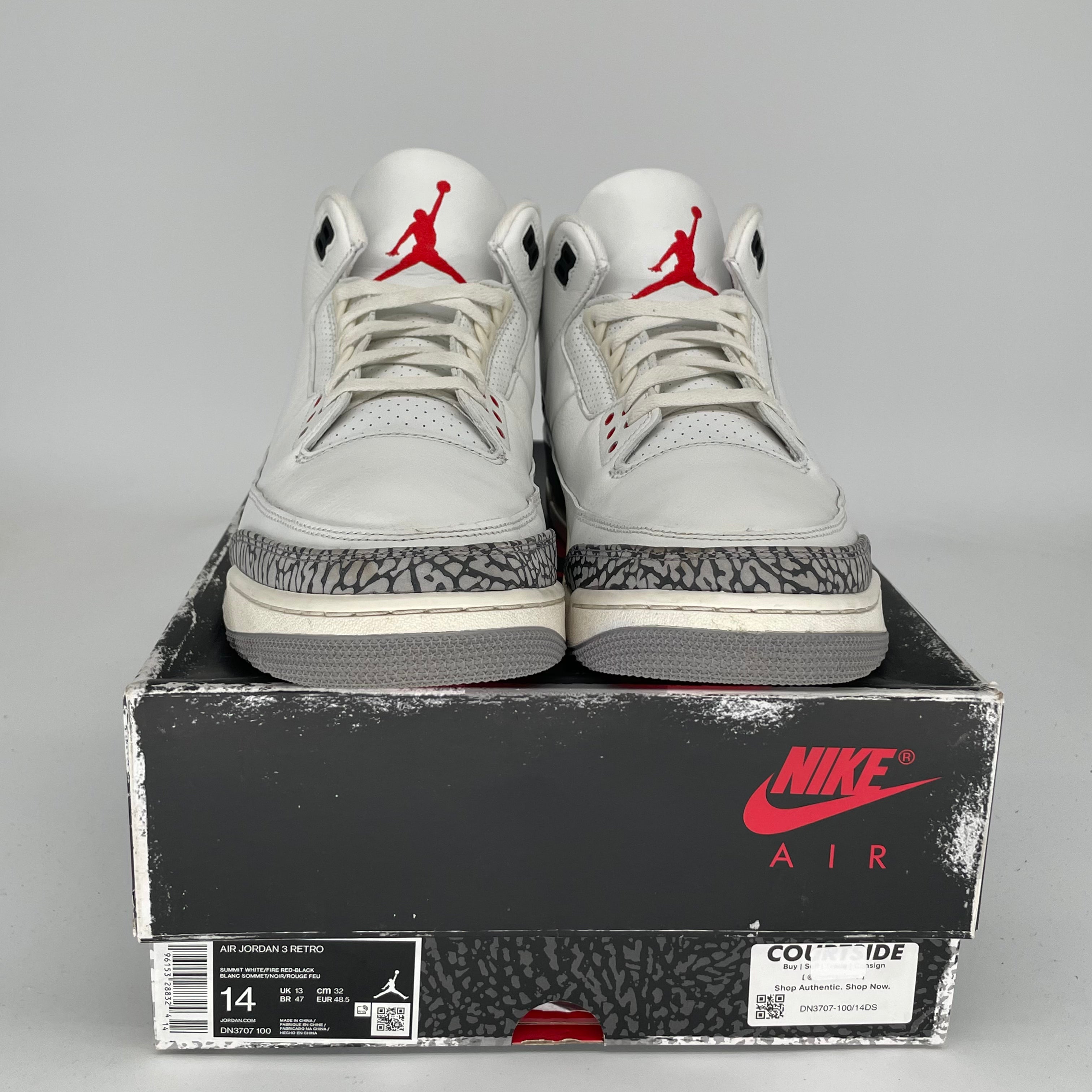 Original Air Jordan 3 White Cement Reimagined - Men's Size 14 Basketball Shoes (DN3707-100) - Retro Sneakers for Casual Wear & Street Style