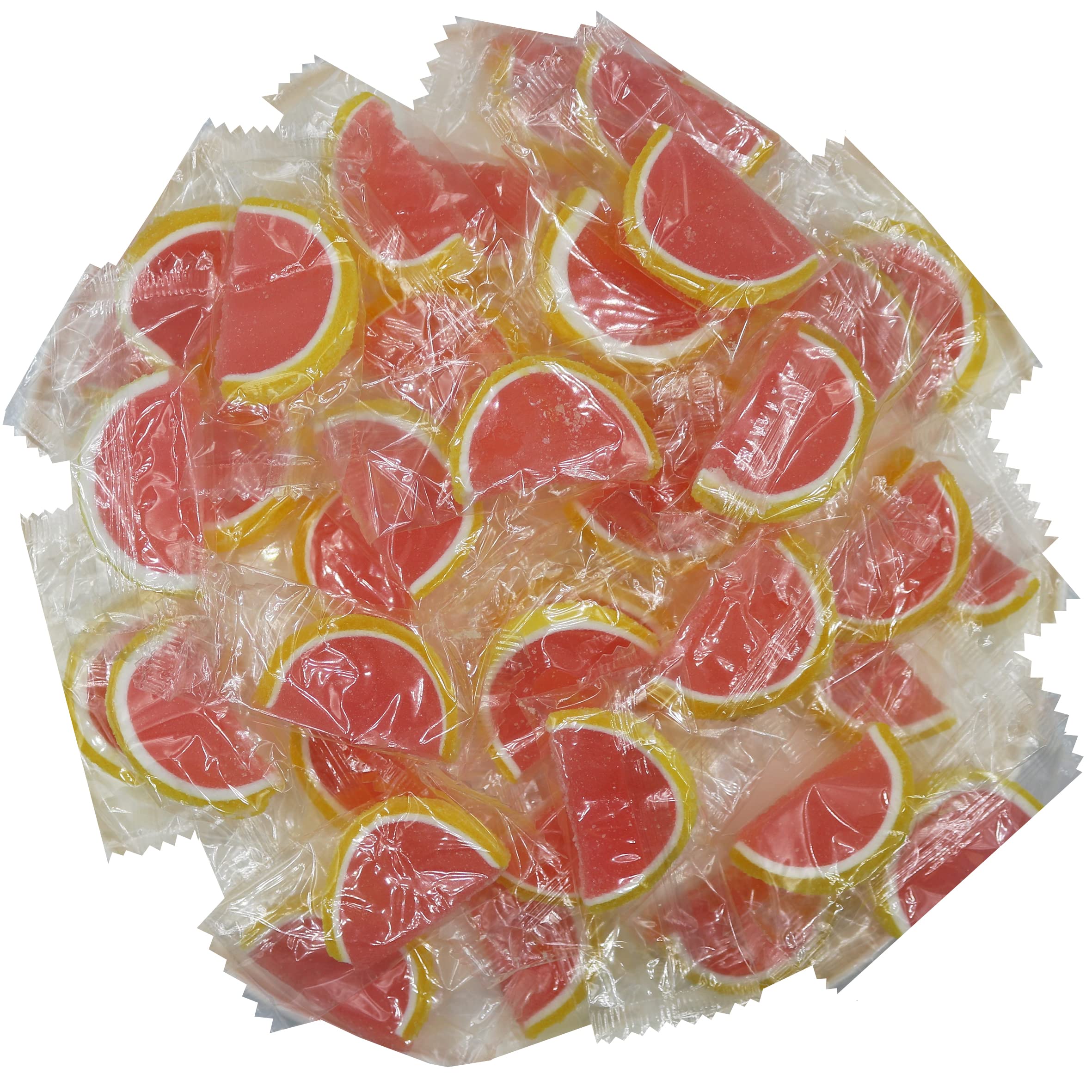 Pink Grapefruit Gummy Candy - 2lb Bulk Jelly Fruit Slices, Individually Wrapped for Freshness | Perfect for Party Favors, Office Snacks & Halloween Treats
