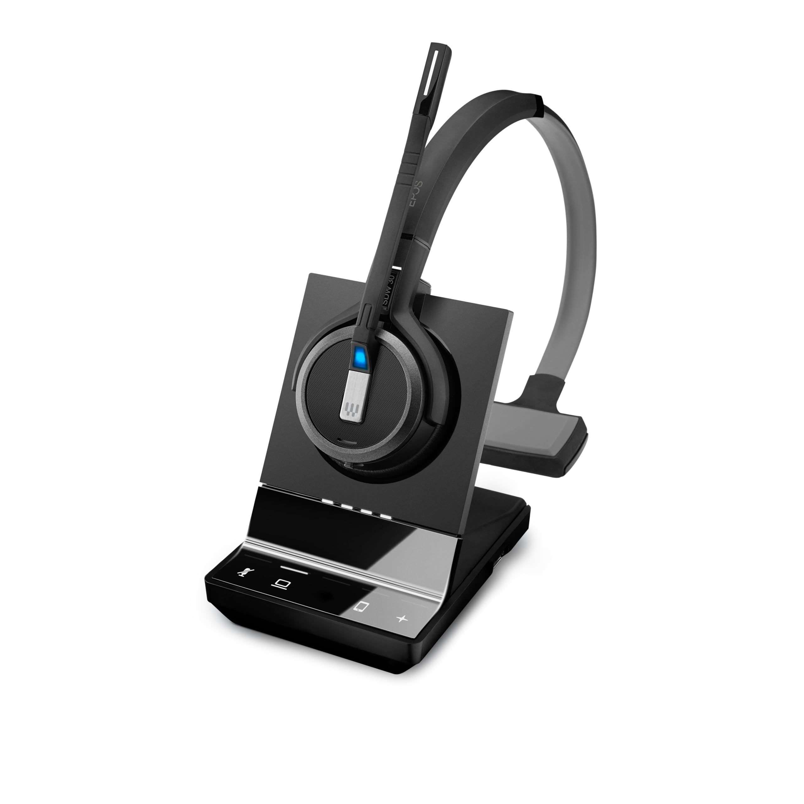 Sennheiser SDW 5033 Wireless DECT Headset with Dual Microphone & Ultra Noise Cancelling - Monaural Single-Sided Design for PC, Softphone, Call Centers & Office Use (Black, Model 506584) - Perfect for Remote Work, Customer Service & Long Conference Calls