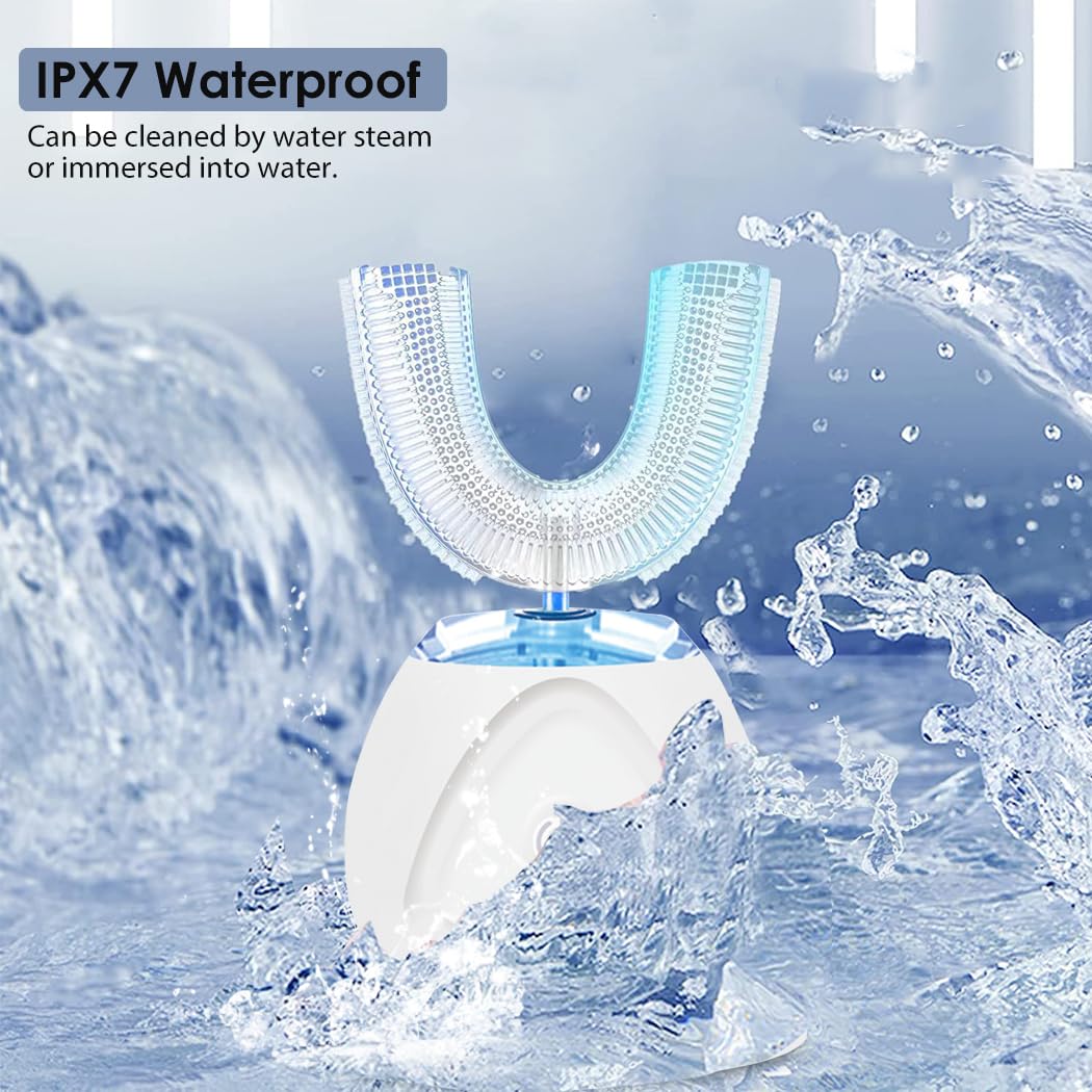 360° Ultrasonic Electric Toothbrush for Adults - Automatic Sonic Toothbrush with Timer & Wireless Charging - Teeth Whitening & Deep Cleaning - Perfect for Home, Travel & Daily Oral Care