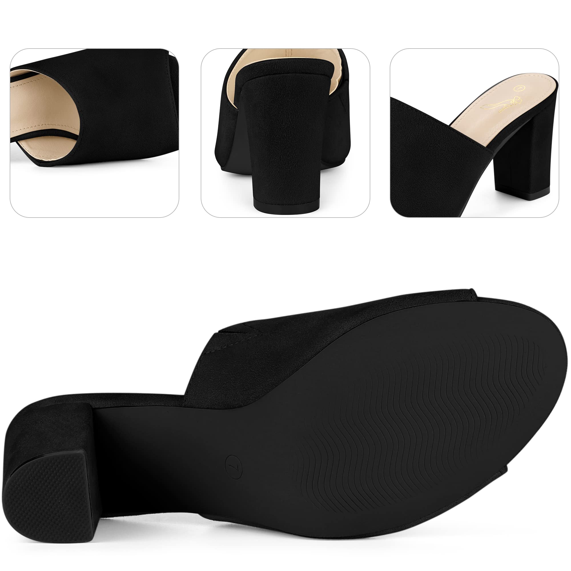 Perphy Women's Slide Heels - Comfortable Mules Slip-On Sandals with Block Heel for Summer | Casual Wear, Beach, Office & Party Outfits