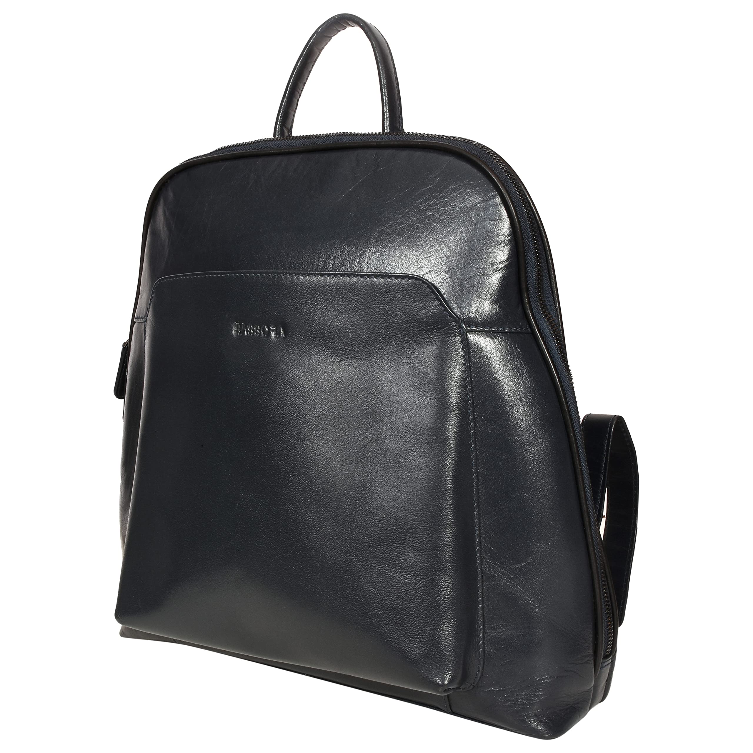 Sassora Genuine Premium Leather Women's Medium Blue Backpack - Stylish Travel, Work & College Laptop Bag for Everyday Use