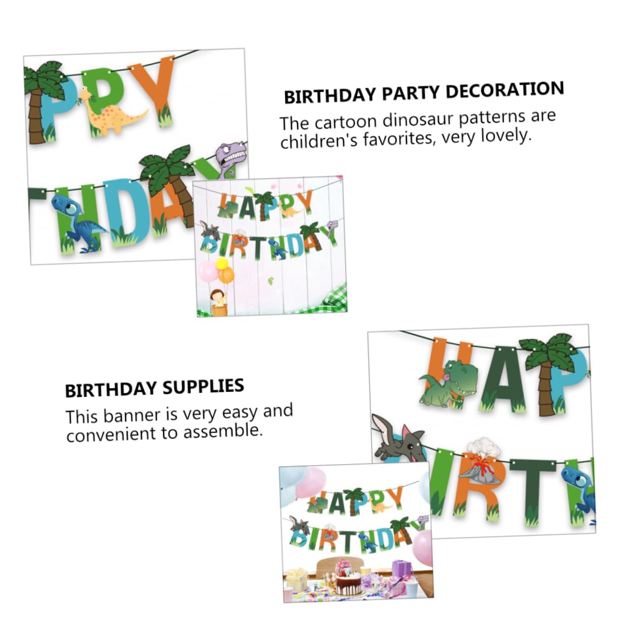 Dinosaur Birthday Party Decorations - CIYODO Dinosaur Banner & Invitation Set for Boys Birthday Party Supplies | Perfect for Dino-Themed Parties, Classroom Decor, and Kids Room Decorations