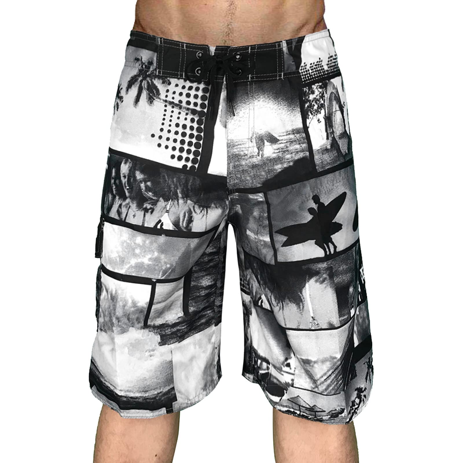Men's Quick-Dry Fitness Shorts with Pockets - Plus Size Surf & Gym Wear