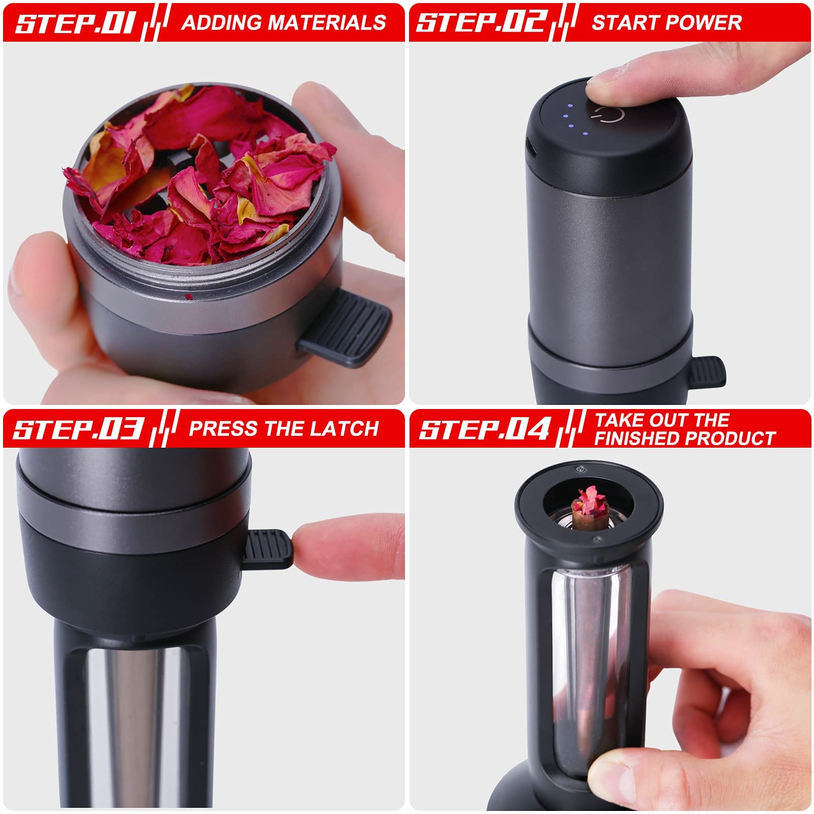 Premium Electric Smart Herb & Spice Grinder - Automatic 2-Way Grinding with Upgraded Sharp Blades for Fine & Fluffy Results (Black) | Perfect for Kitchen, Baking, Coffee & Cooking Enthusiasts