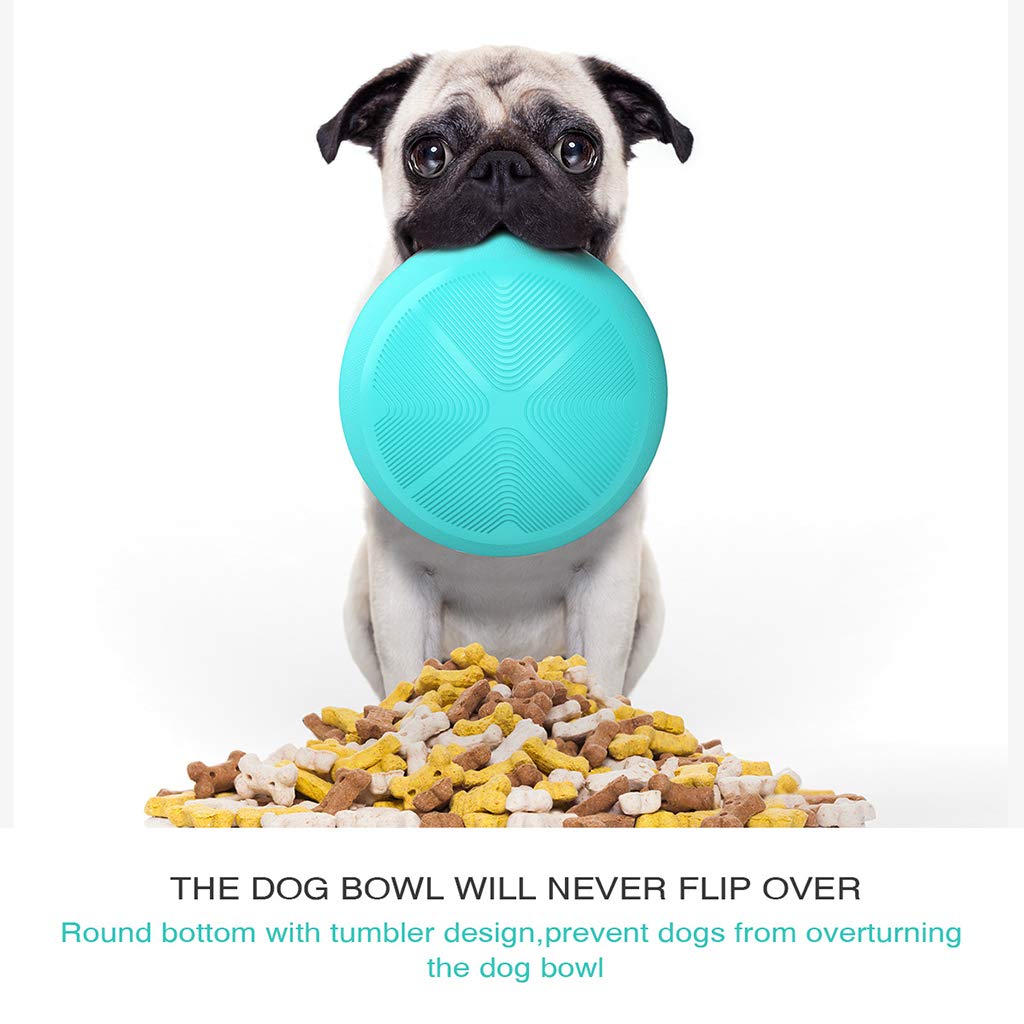 Non-Slip Round Bottom Slow Feeder Dog Bowl - Interactive Fun Maze Design for Small & Medium Dogs - Perfect for Mealtime Enrichment & Preventing Bloat (Blue)