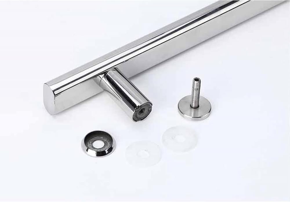 Stainless Steel Push Pull Glass Door Handle - 600mm Full Polished Finish for Bathroom Shower & Cabinet Doors - Durable Door Knob Replacement for Modern Homes