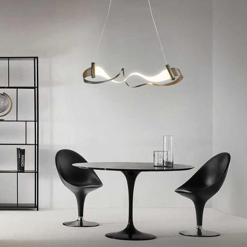 Modern Wave Chandelier - Elegant Crystal Ceiling Light Fixture for Living Room, Dining Room, Bedroom | Energy Efficient LED Lighting for Home Decor & Interior Design