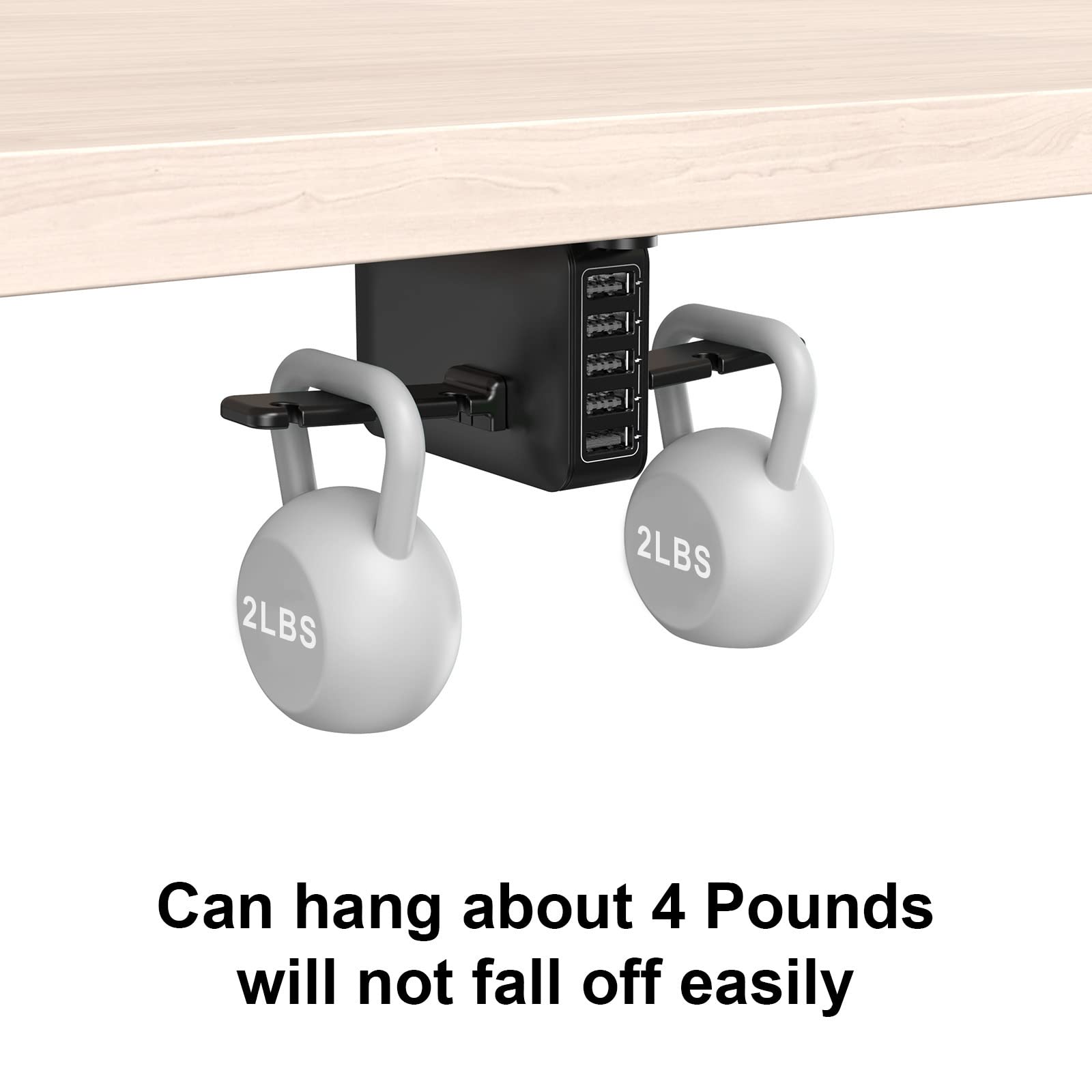 Premium Dual Headphone Stand with USB Charging Station - Under Desk Gaming Headset Holder for PC, PS5, Xbox - 5-Port USB Hub & Headphone Hanger - Perfect Gaming Gift for Men, Boyfriend, Husband - Ideal for Home Office & Gaming Setup