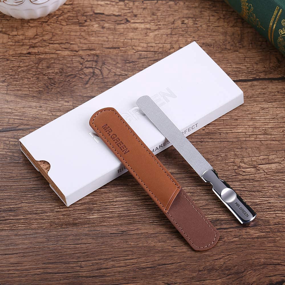 Premium MR.GREEN Nail File Set - Glass Nail File & Buffer for Strong Healthy Nails - Perfect for Manicures, Pedicures & At-Home Nail Care
