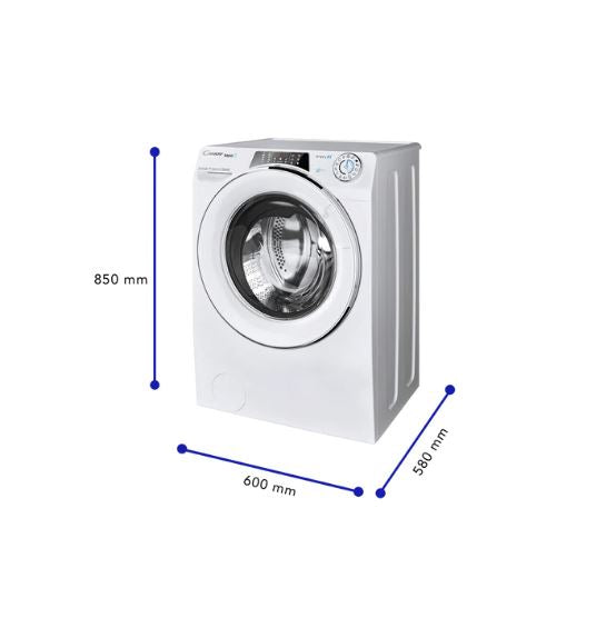 Candy RO16106DMCE 10KG Front Load Washing Machine with Inverter Technology - Fast & Energy Efficient for Small Apartments, Laundry Rooms & Eco-Friendly Homes