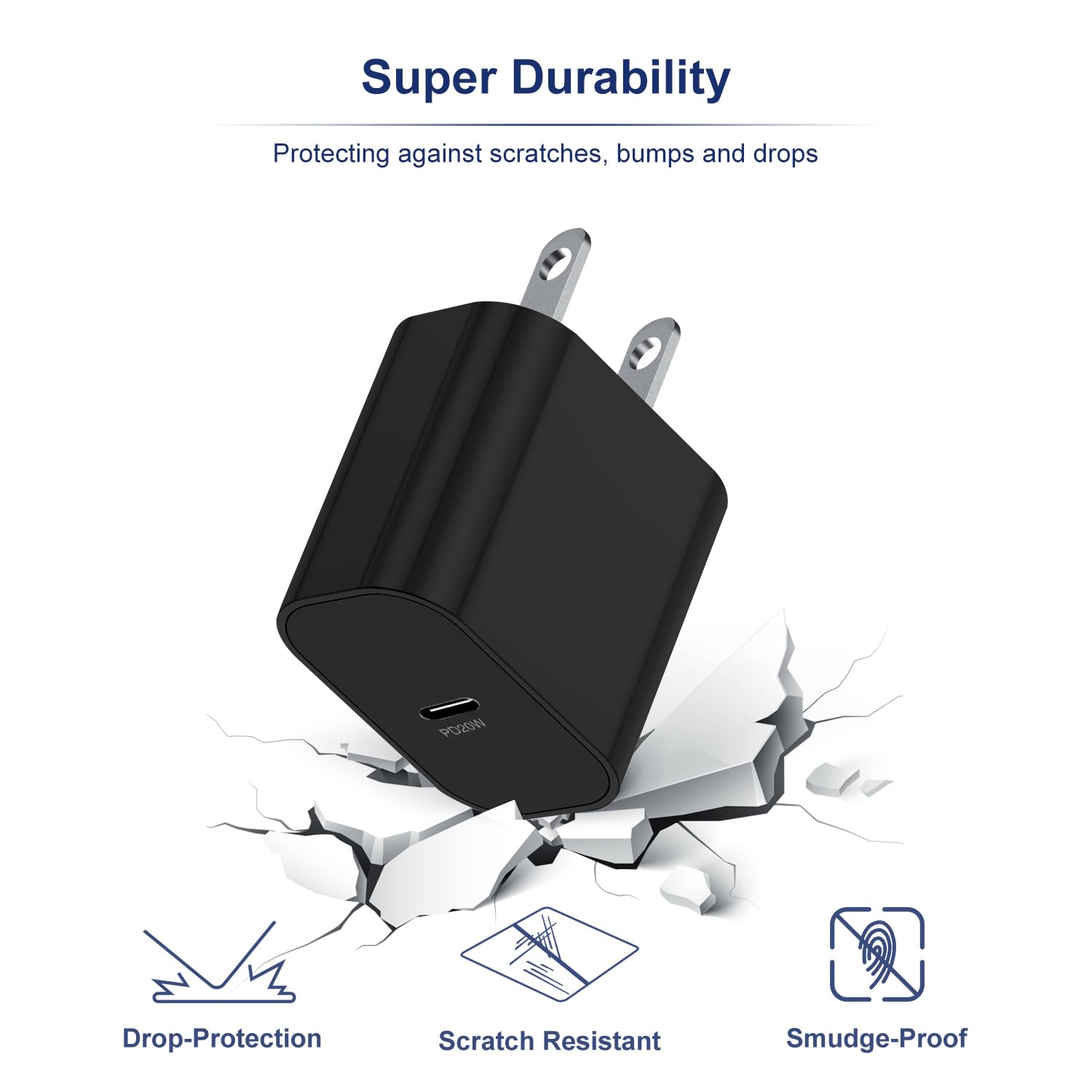 Apple MFi Certified 20W USB C Fast Charger Block - Type-C Wall Charging Plug & Power Adapter for iPhone 16 Pro Max/16 Pro/15 Plus/15 Pro Max/14/14 Pro Max/13/13 Pro/12/12 Mini/11 - Perfect for Home, Office & Travel (Black)