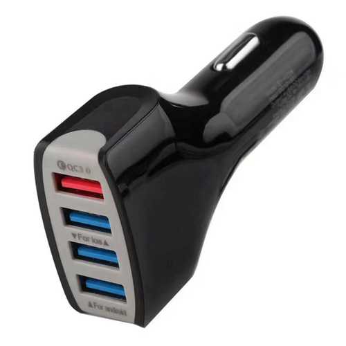 Bakeey 4 Ports QC3.0 Fast Car Charger for iPhone X/8/8 Plus, OnePlus 5T, Xiaomi Redmi 5 Plus, Samsung S8 - Quick Charge for Road Trips & Commuting