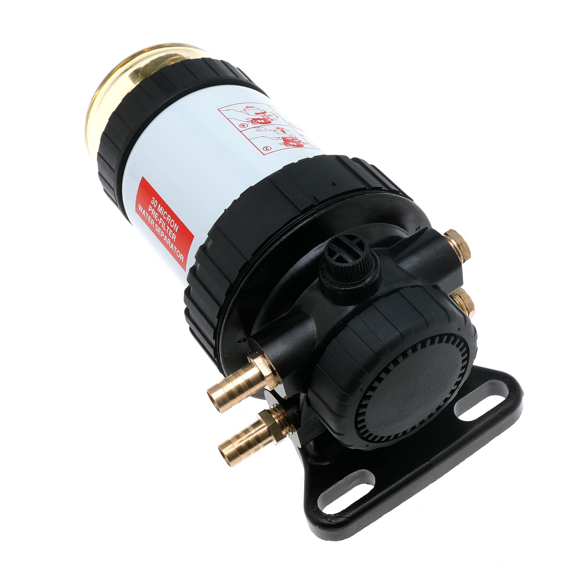 42093 31863 Fuel Filter Assembly 30 Micron for FM100 Series Diesel Engine - Replaces BF7783-D with 2 Hose Tail Fittings & 2 Plugs - Perfect for Heavy-Duty Trucks, Construction Equipment, and Marine Engines