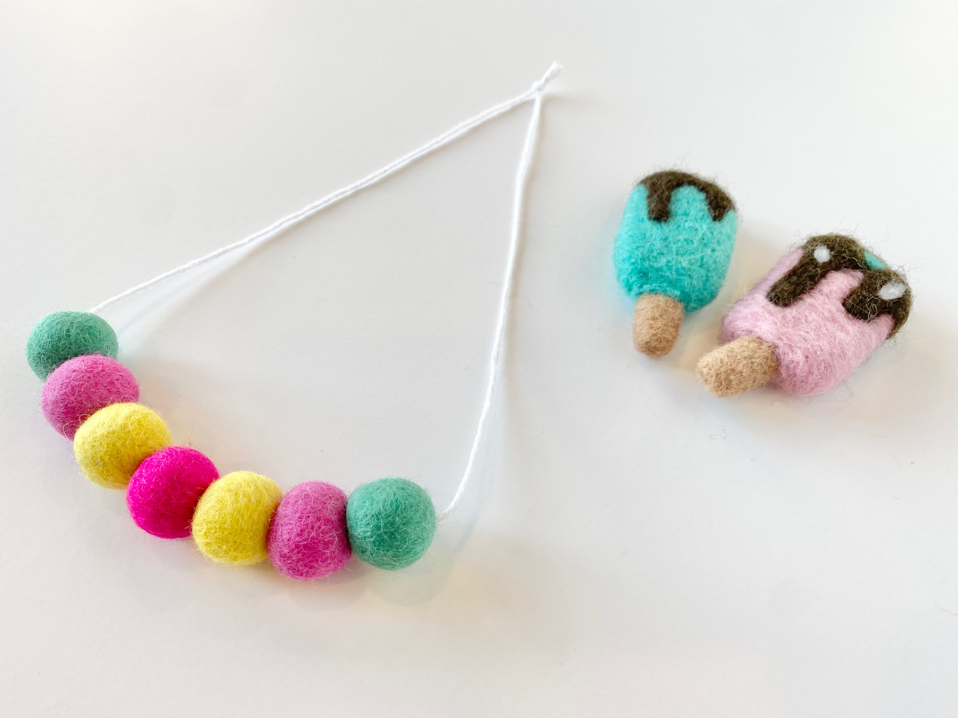 Stylish Summer Felt Ball Necklace for Women - Trendy Boho Beaded Jewelry for Beach, Vacation & Music Festivals