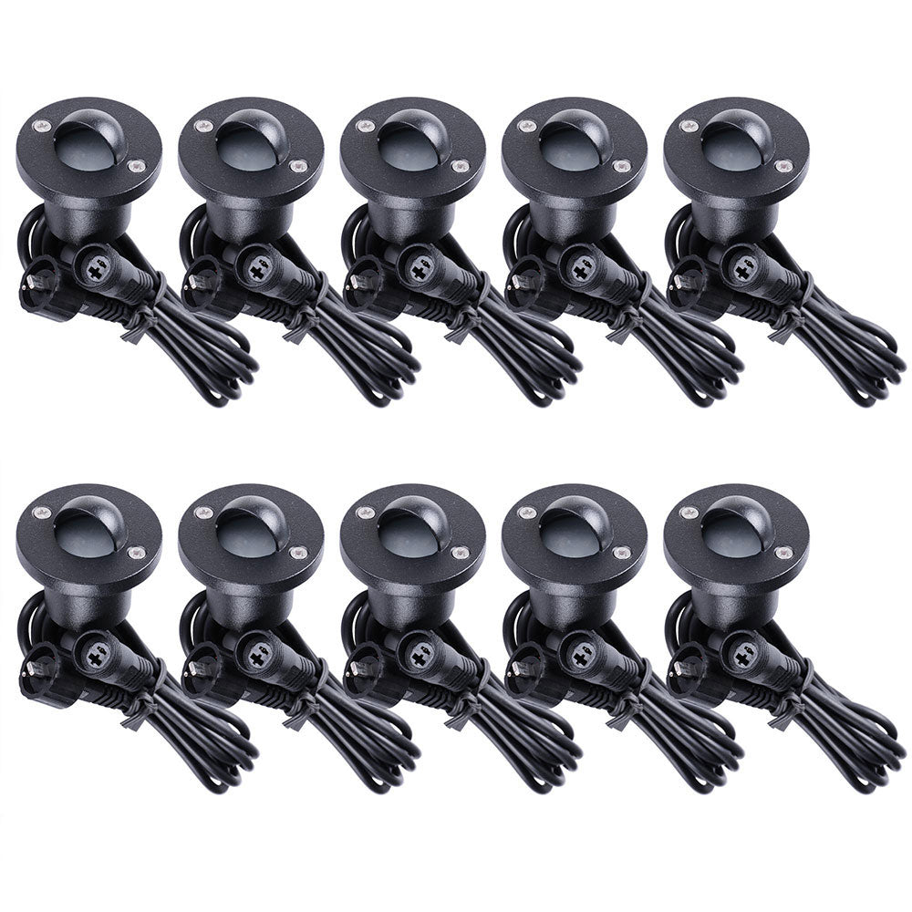 10 Pack LED Step Deck Light Kit - Waterproof Outdoor Stair Lights for Garden, Pathway, and Patio Lighting - Energy Efficient Solar Powered Landscape Lights